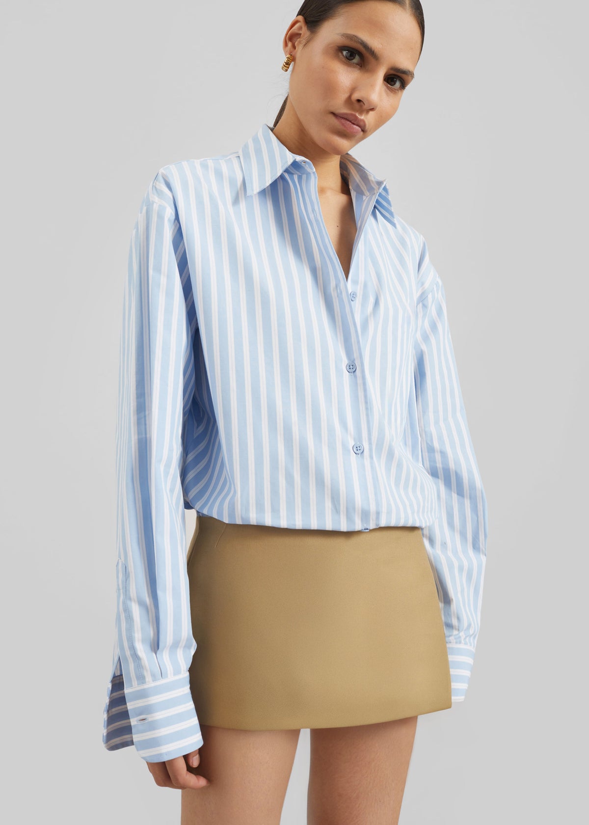 Hera Cotton Mini Skirt - Camel - 5