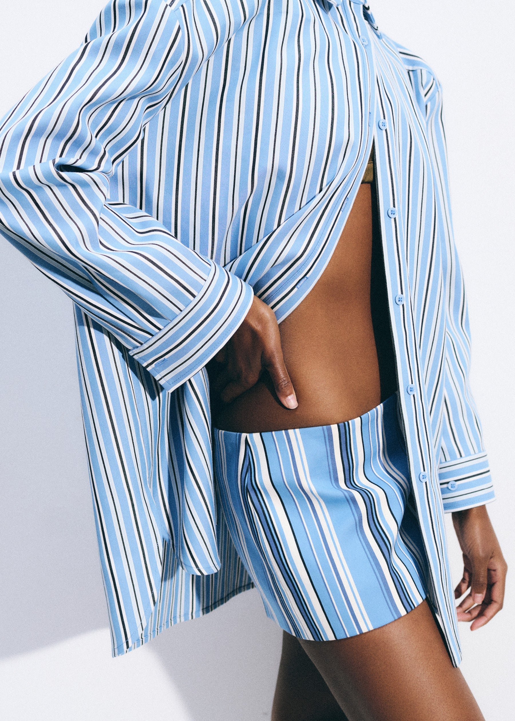 Hera Mini Skirt - Blue Multi Stripe - 1