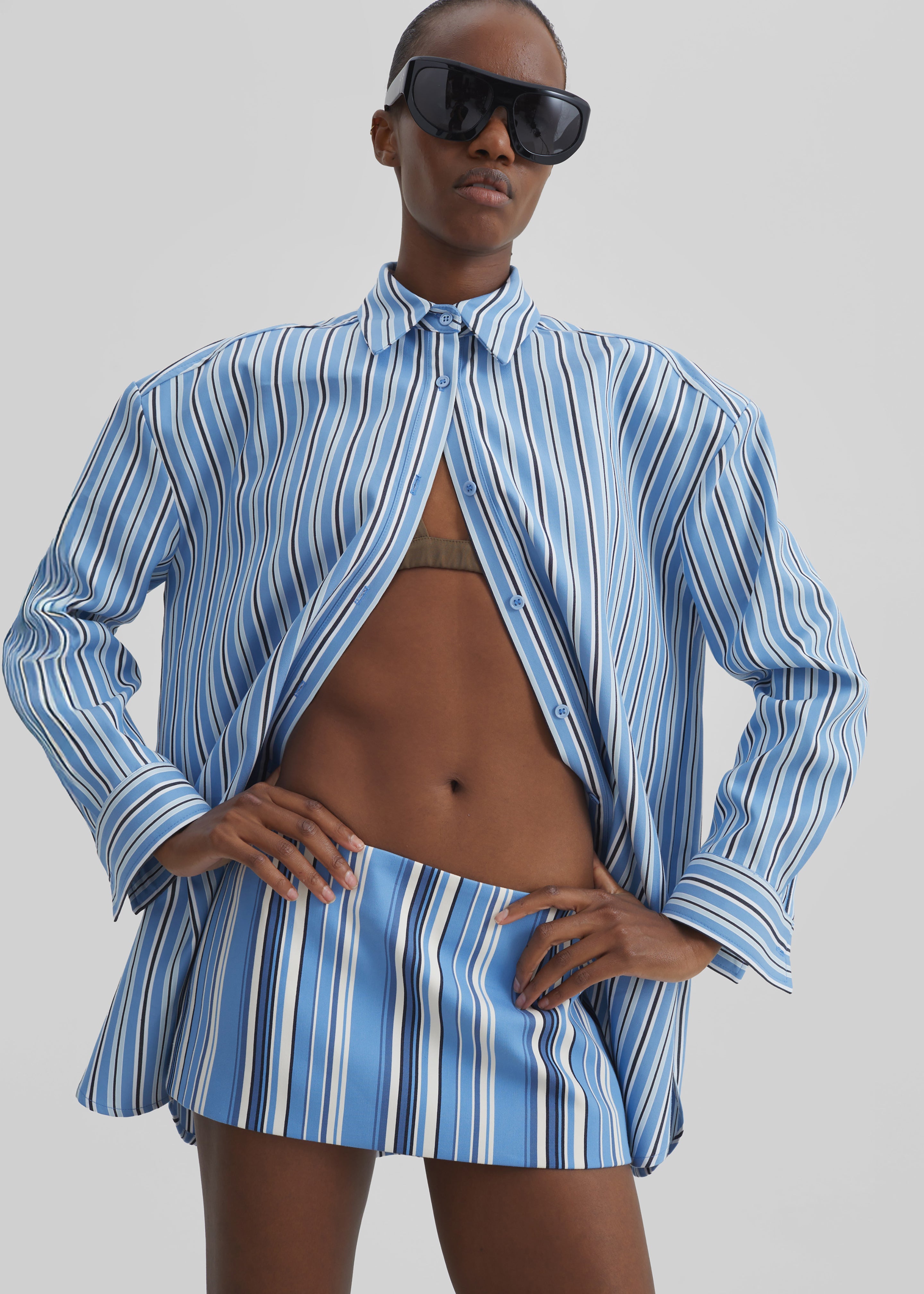 Hera Mini Skirt - Blue Multi Stripe - 6
