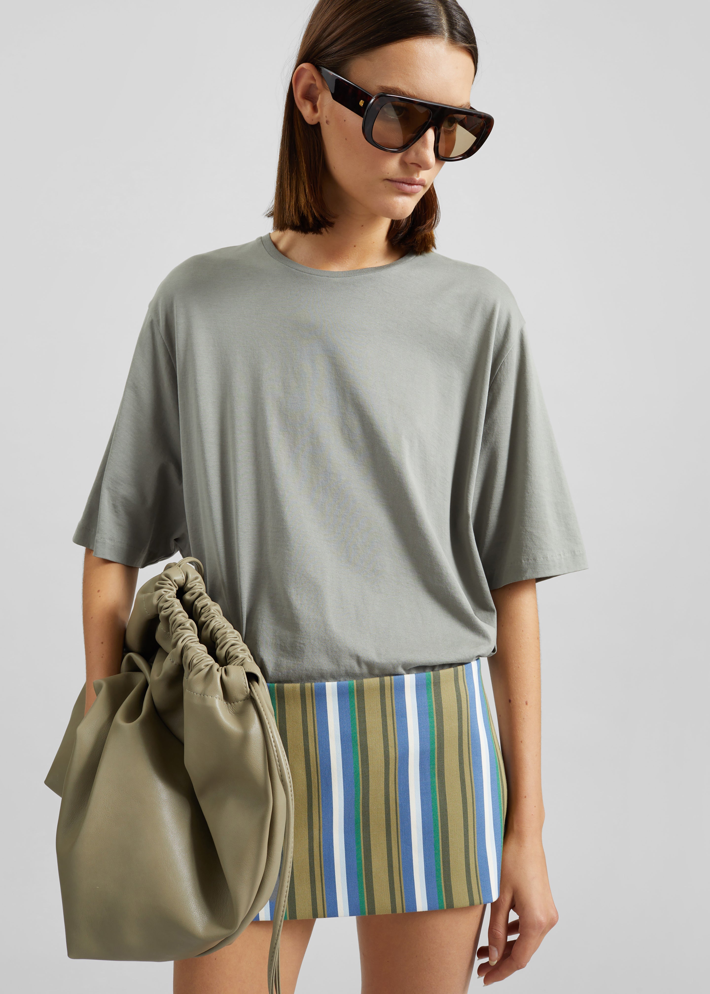 Hera Mini Skirt - Green Multi Stripe - 4