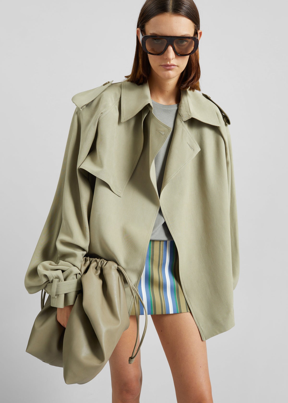 Hera Mini Skirt - Green Multi Stripe - 2