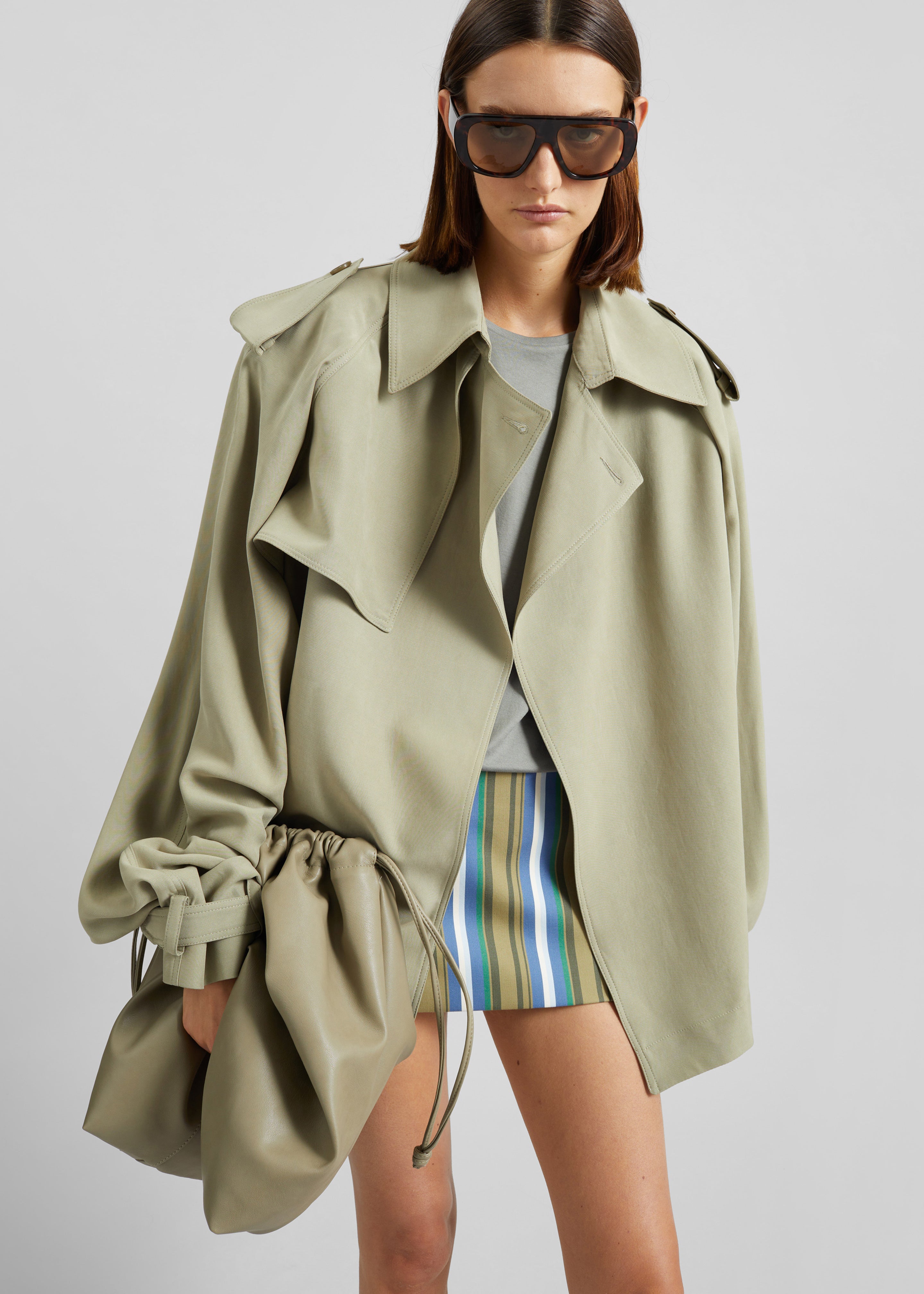Hera Mini Skirt - Green Multi Stripe - 2