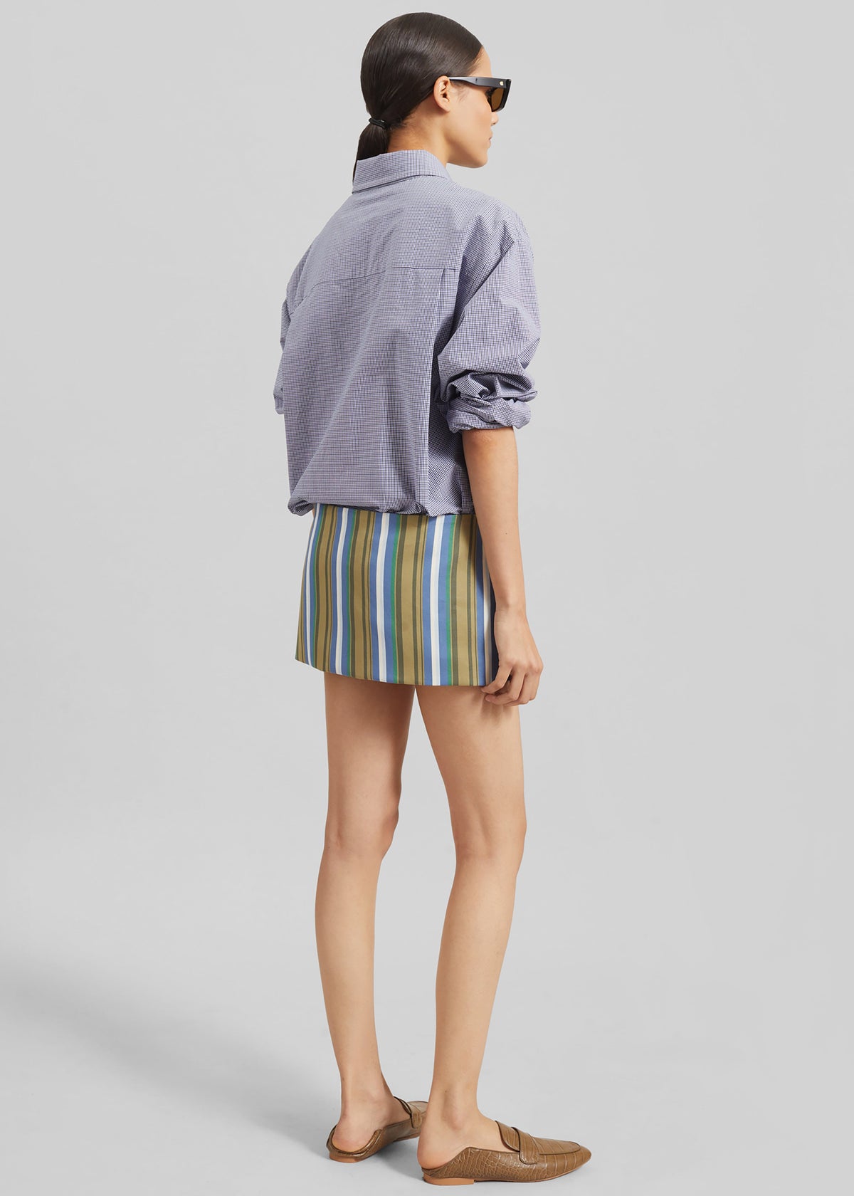 Hera Mini Skirt - Green Multi Stripe - 8