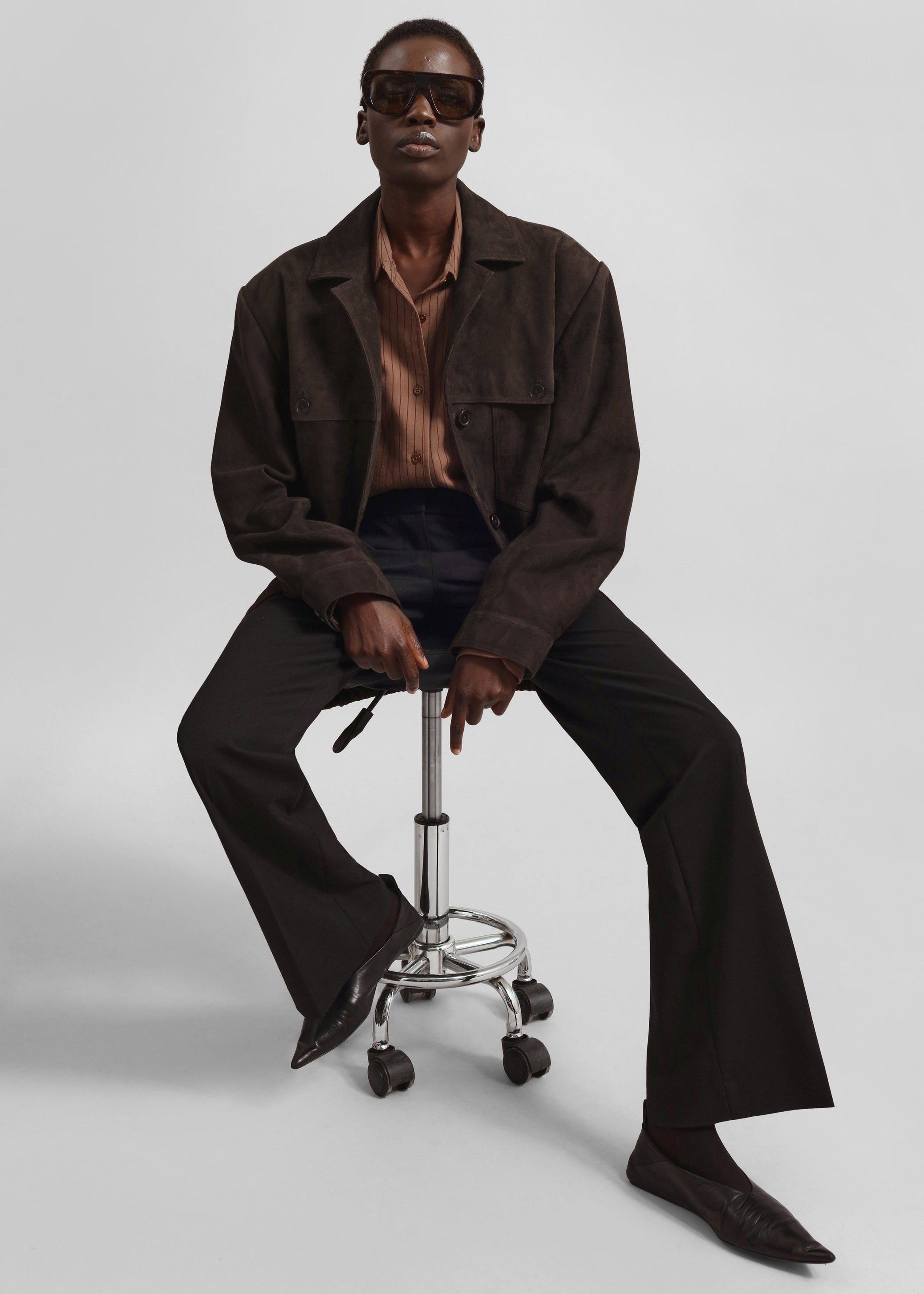 Shop the look image for Hester Faux Suede Jacket - Brown