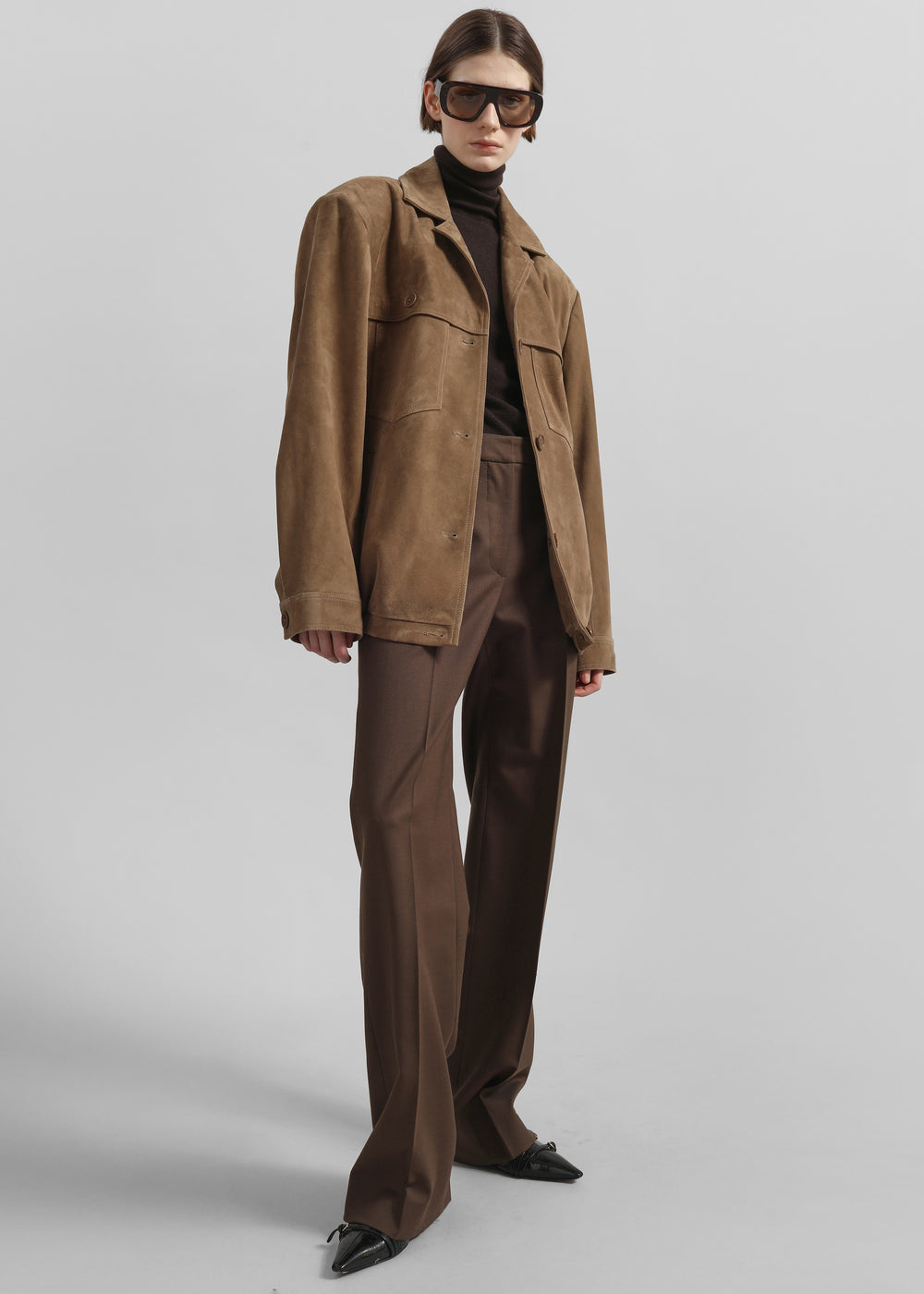 Hester Faux Suede Jacket - Camel - 1