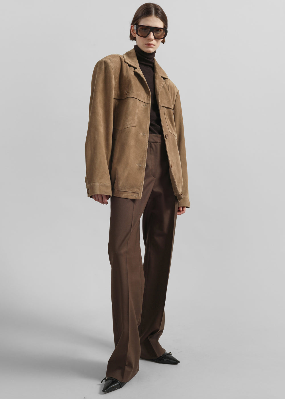 Hester Faux Suede Jacket - Camel - 1