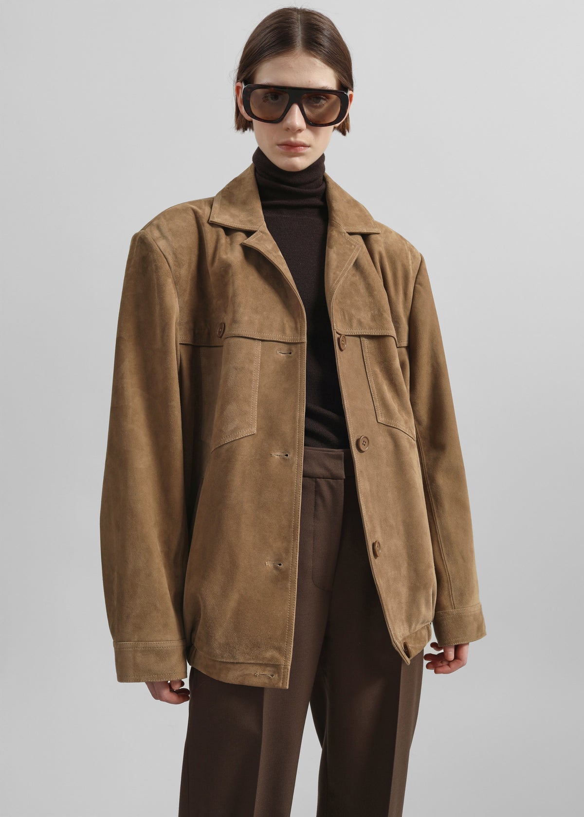 Hester Faux Suede Jacket - Camel - 5