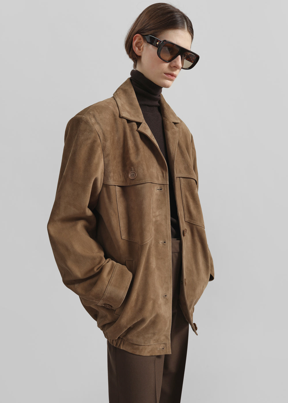 Hester Faux Suede Jacket - Camel