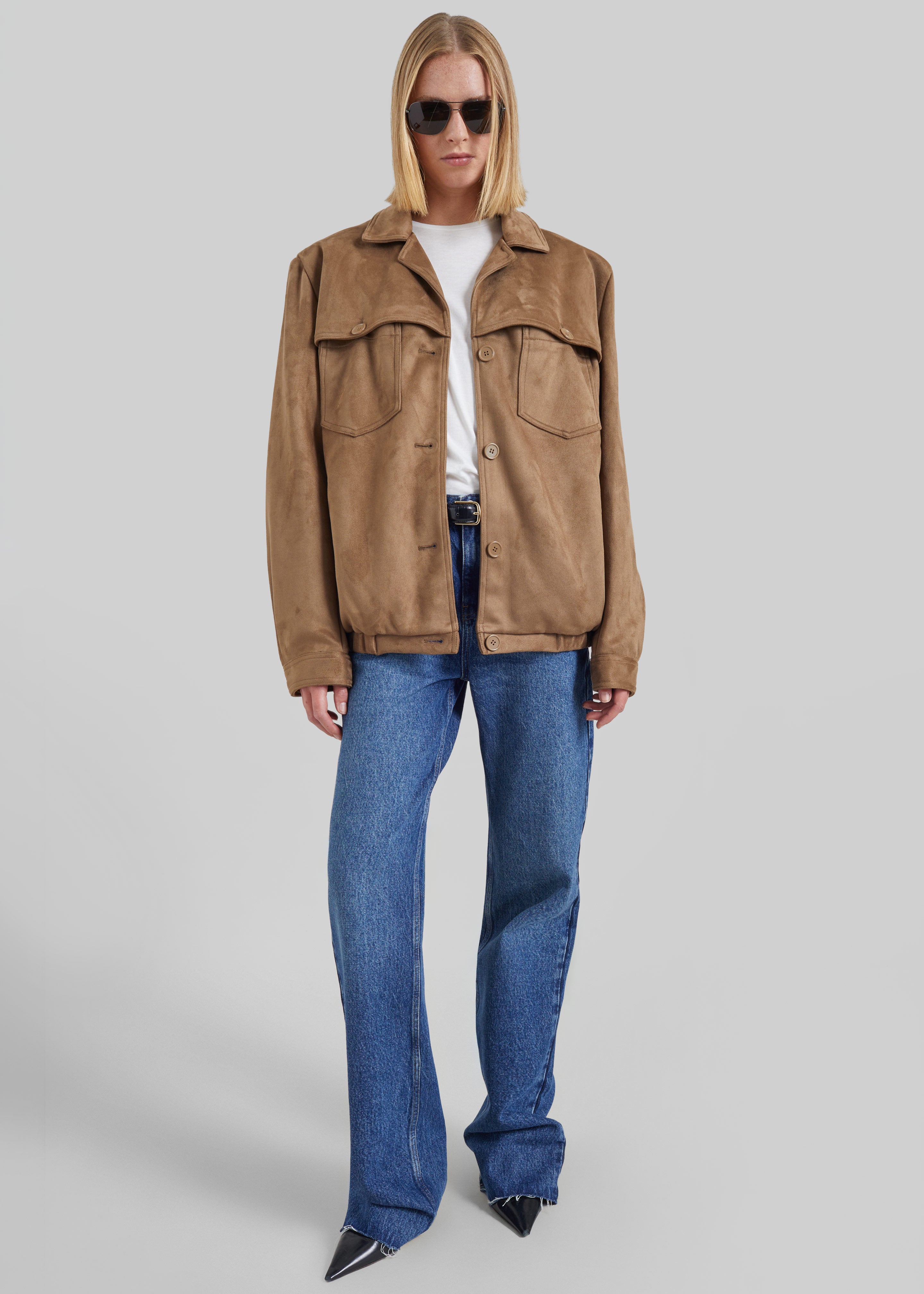 Hester Faux Suede Jacket - Camel - 2
