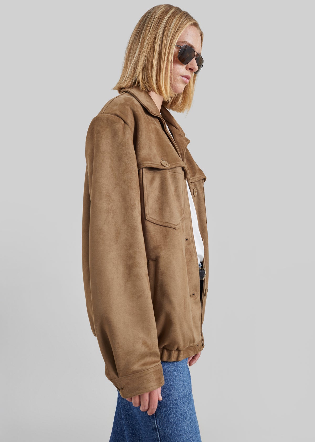 Hester Faux Suede Jacket - Camel - 6