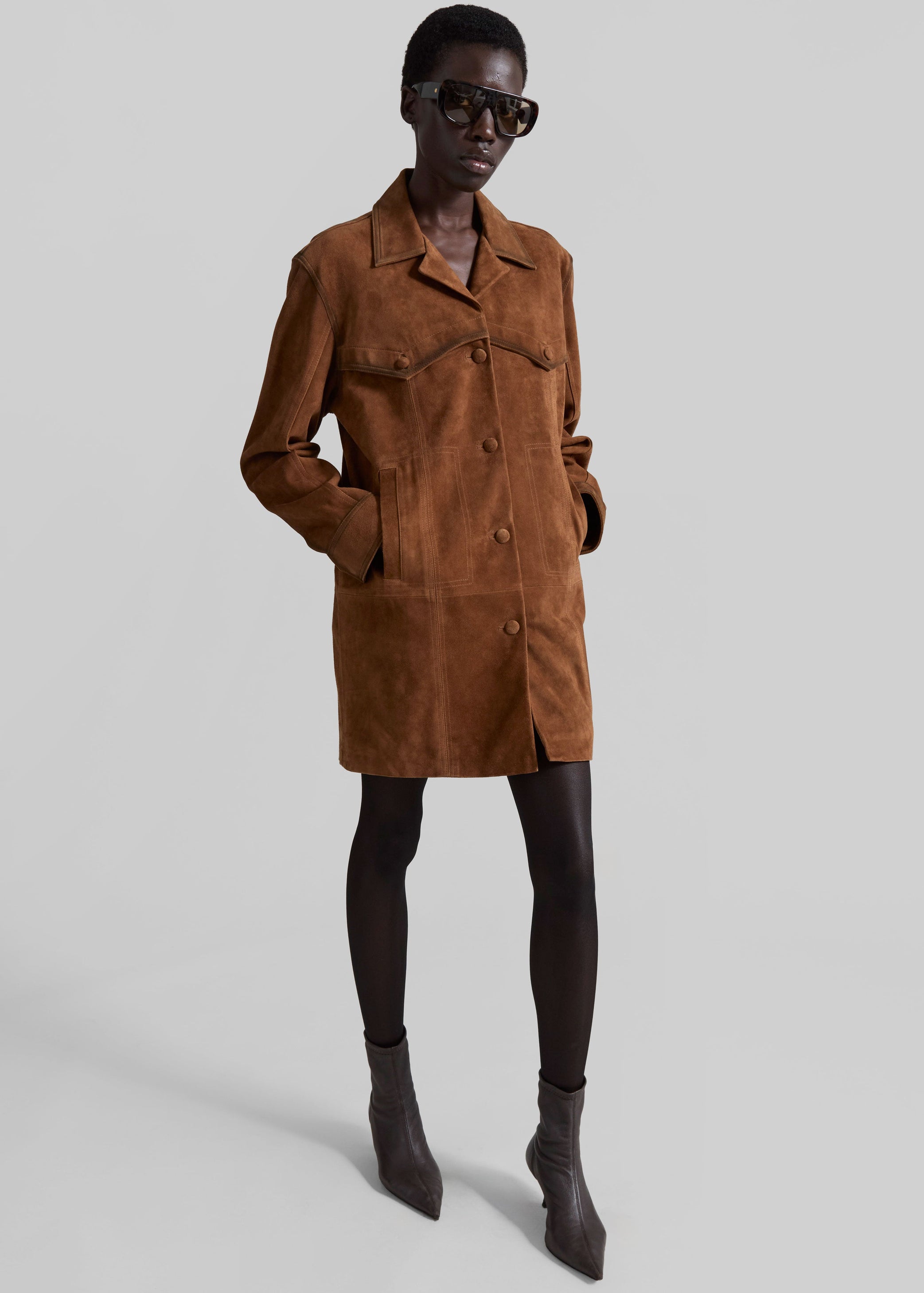 Shop the look image for Himal Suede Jacket - Camel