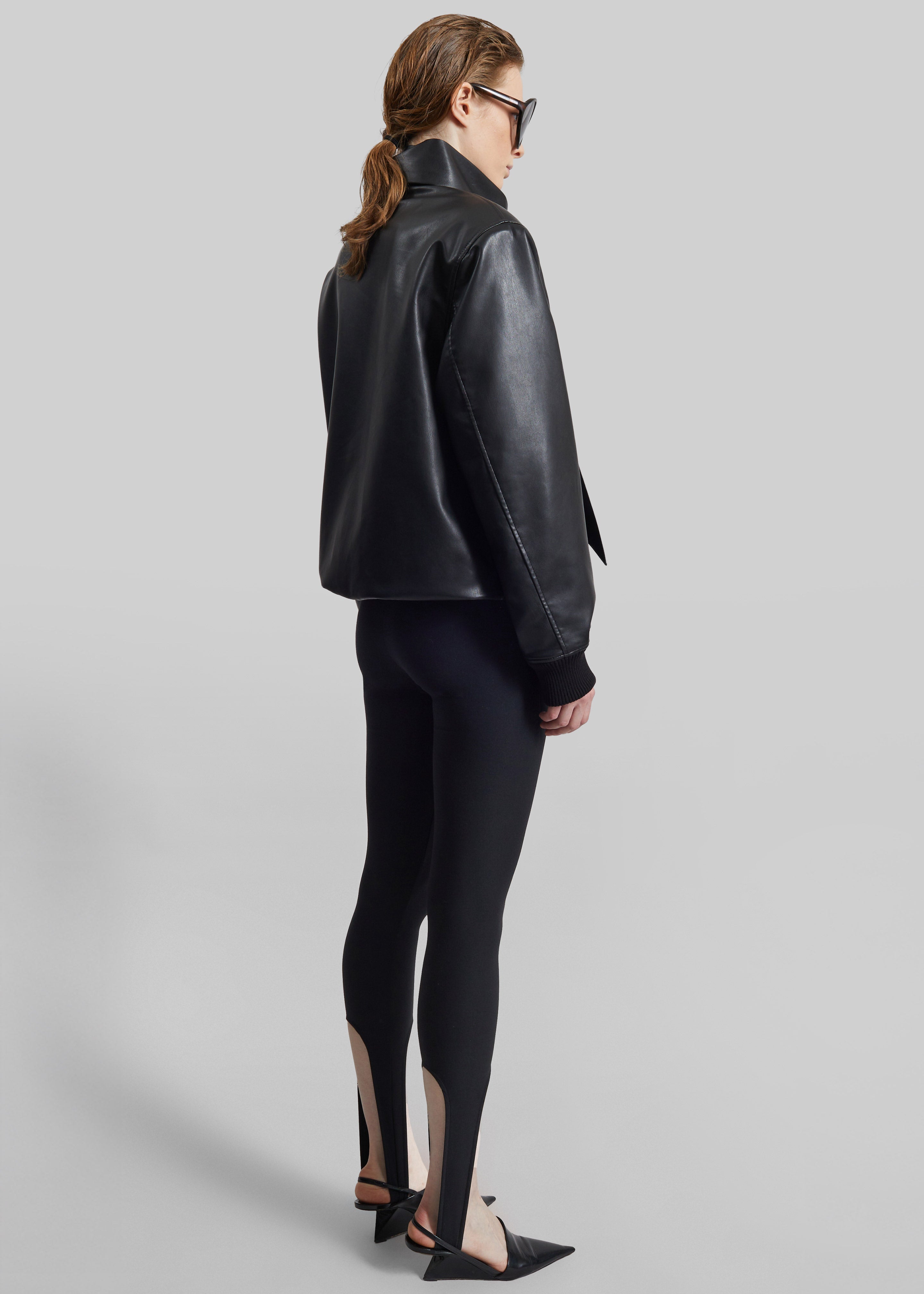 Hirson Faux Leather Scarf Jacket - Black - 6