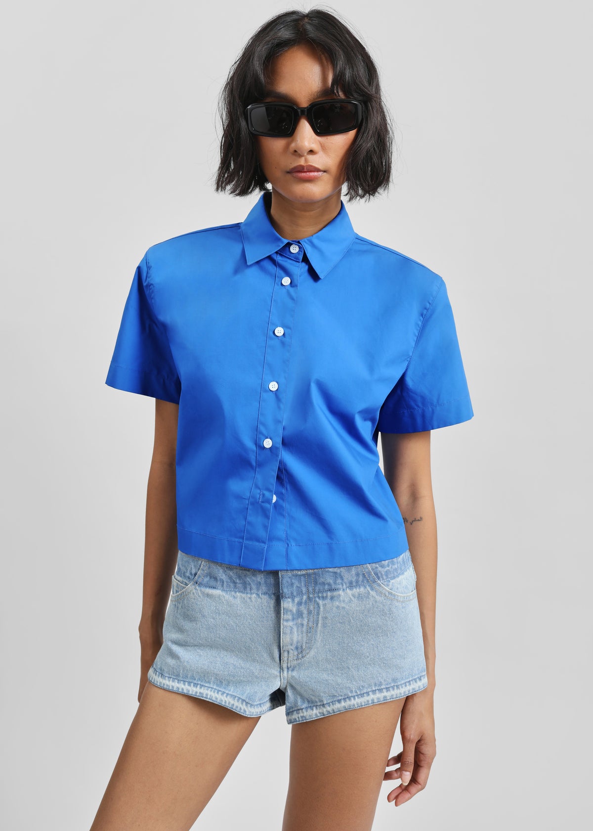 Hiva Cropped Shirt - Cobalt - 5