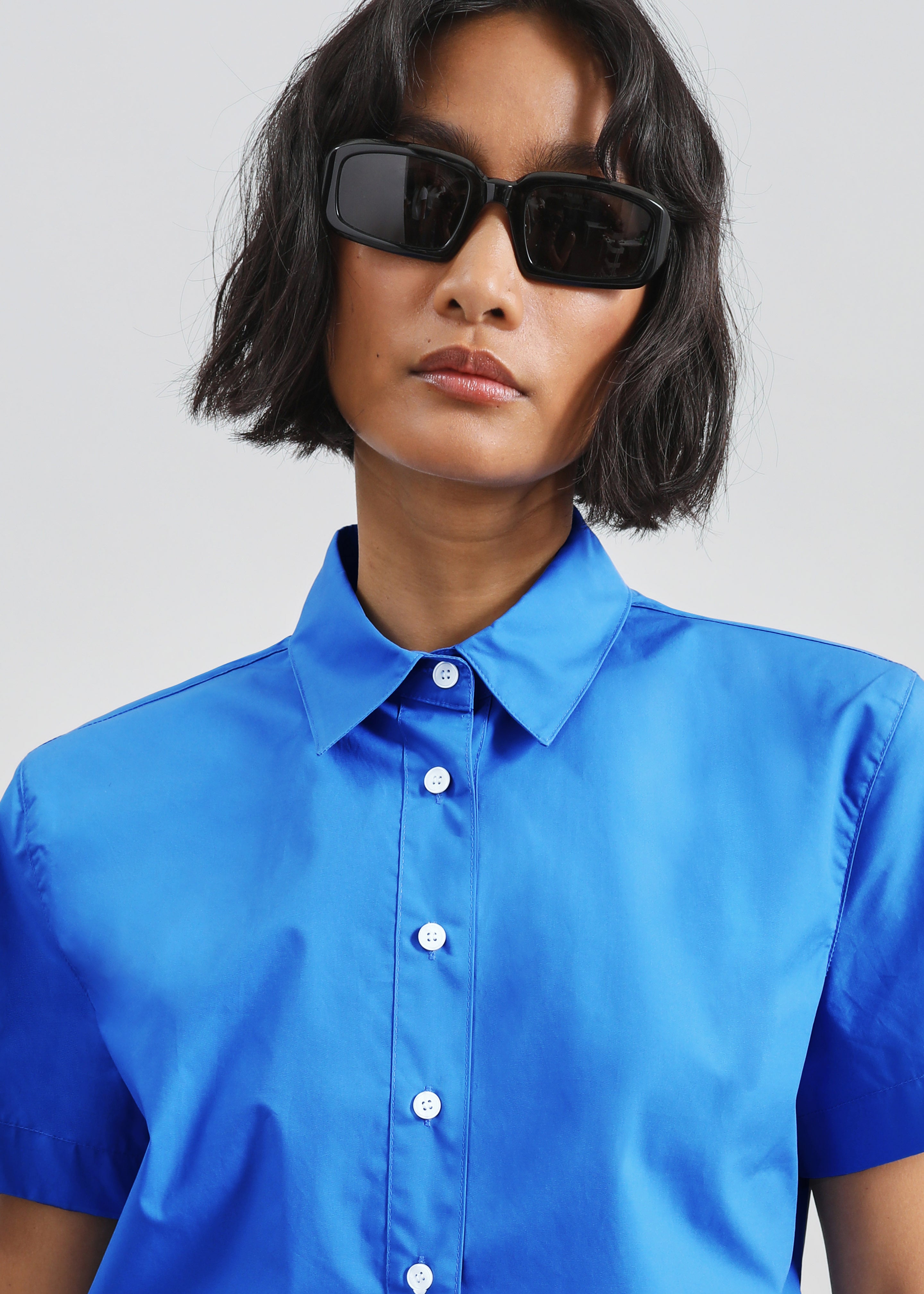 Hiva Cropped Shirt - Cobalt - 3