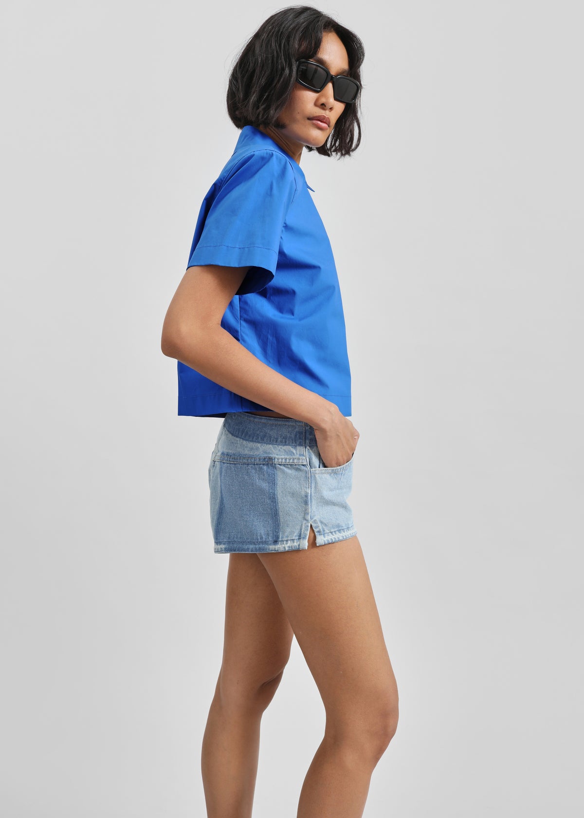 Hiva Cropped Shirt - Cobalt - 7