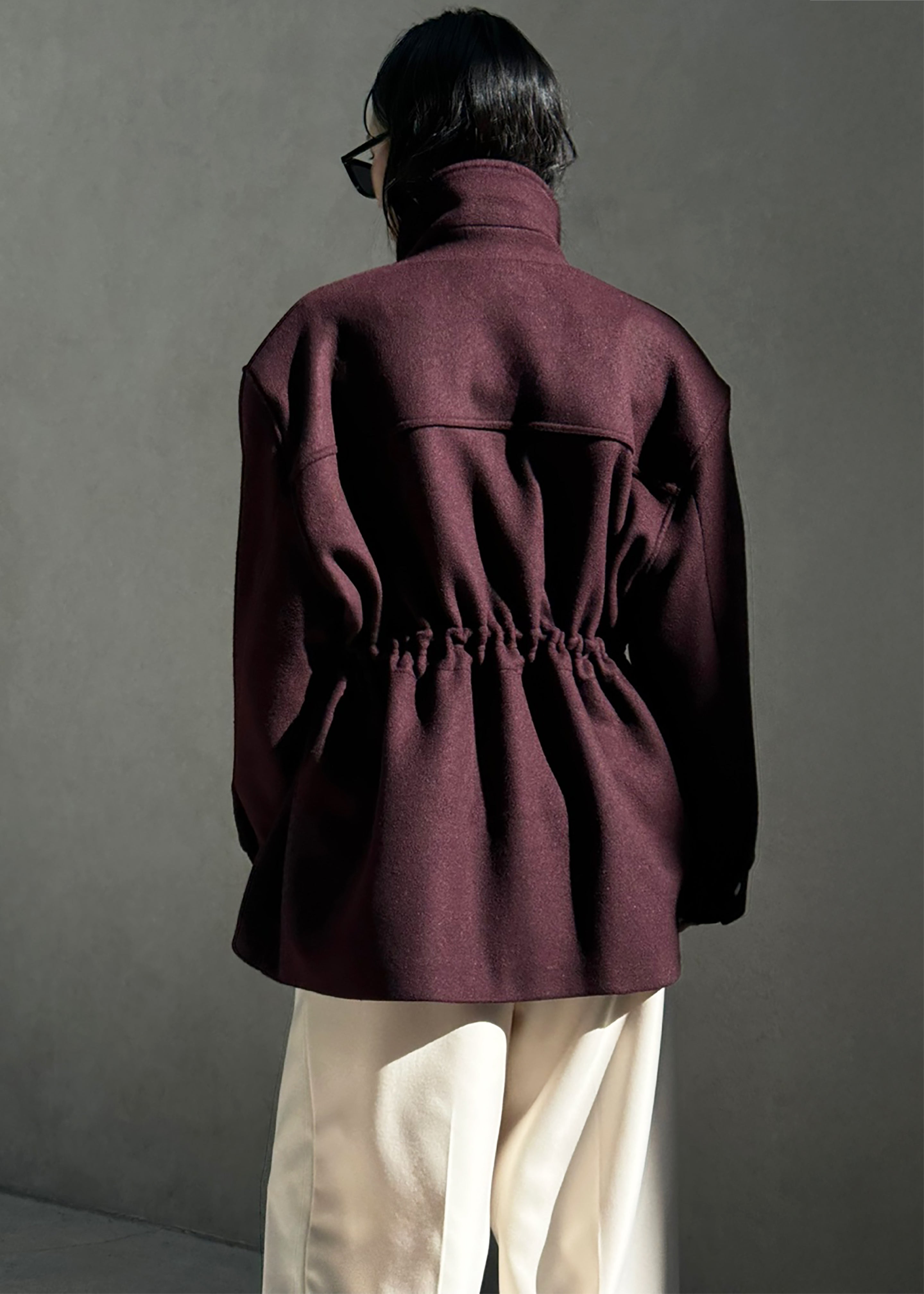 Holbeck Field Wool Jacket - Burgundy - 9