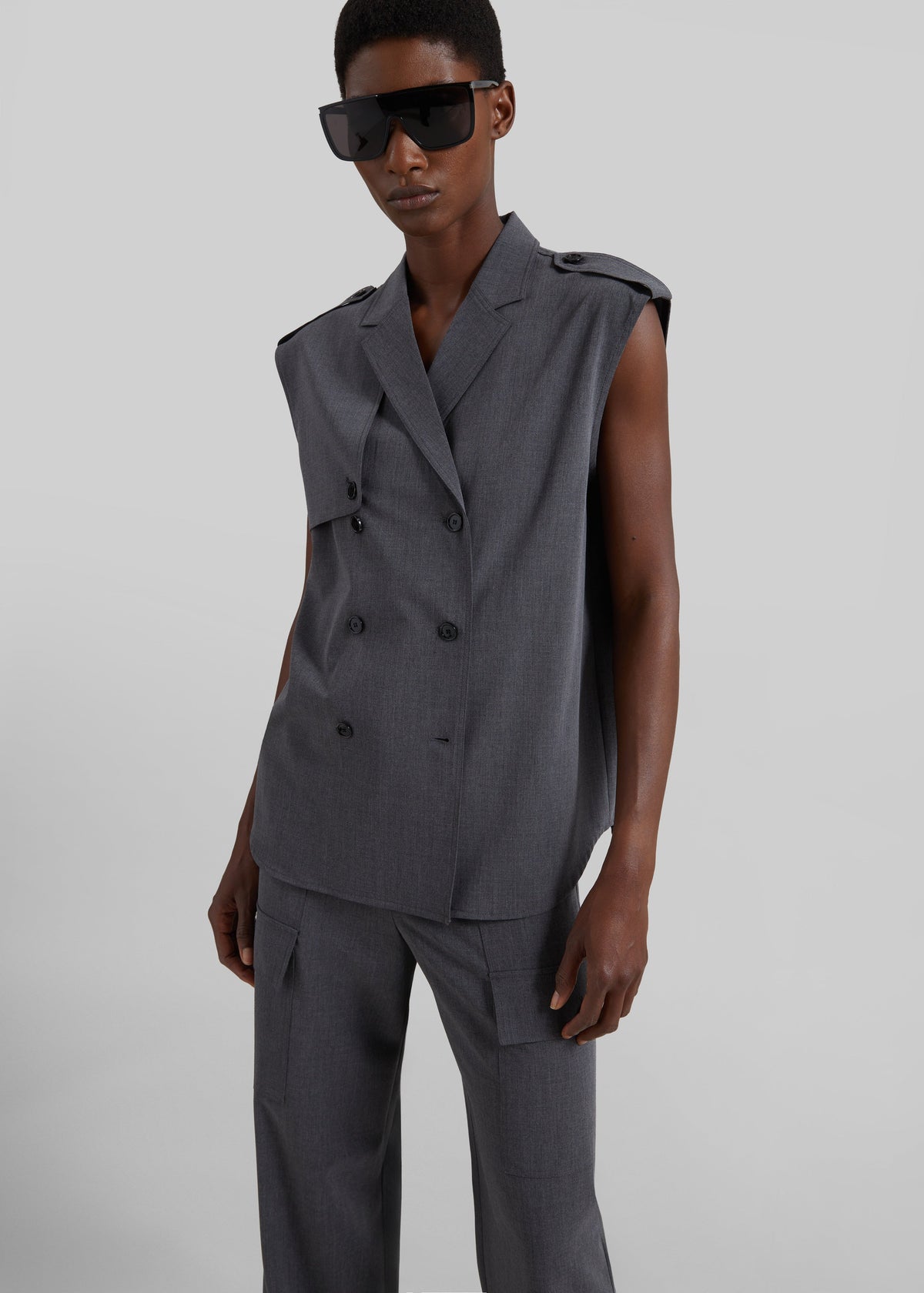 Holborn Double-Breasted Vest - Grey Melange - 5
