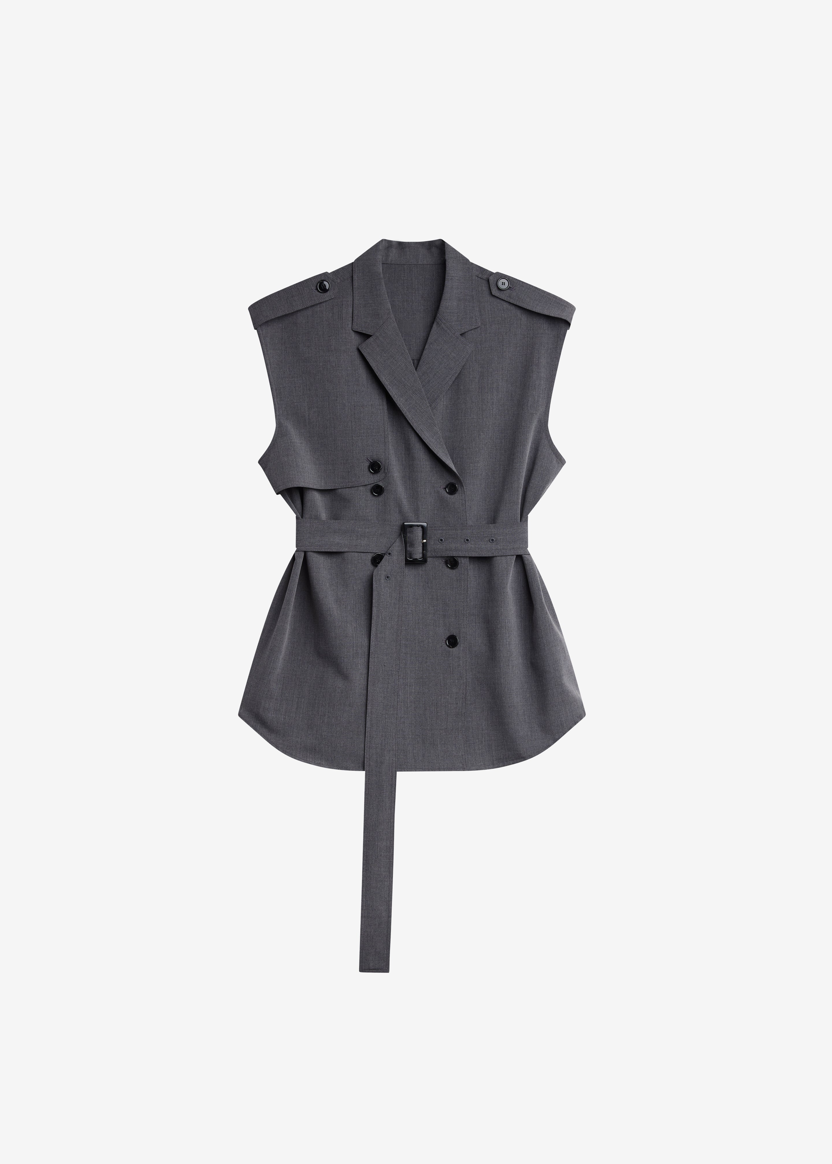 Holborn Double-Breasted Vest - Grey Melange – The Frankie Shop Europe