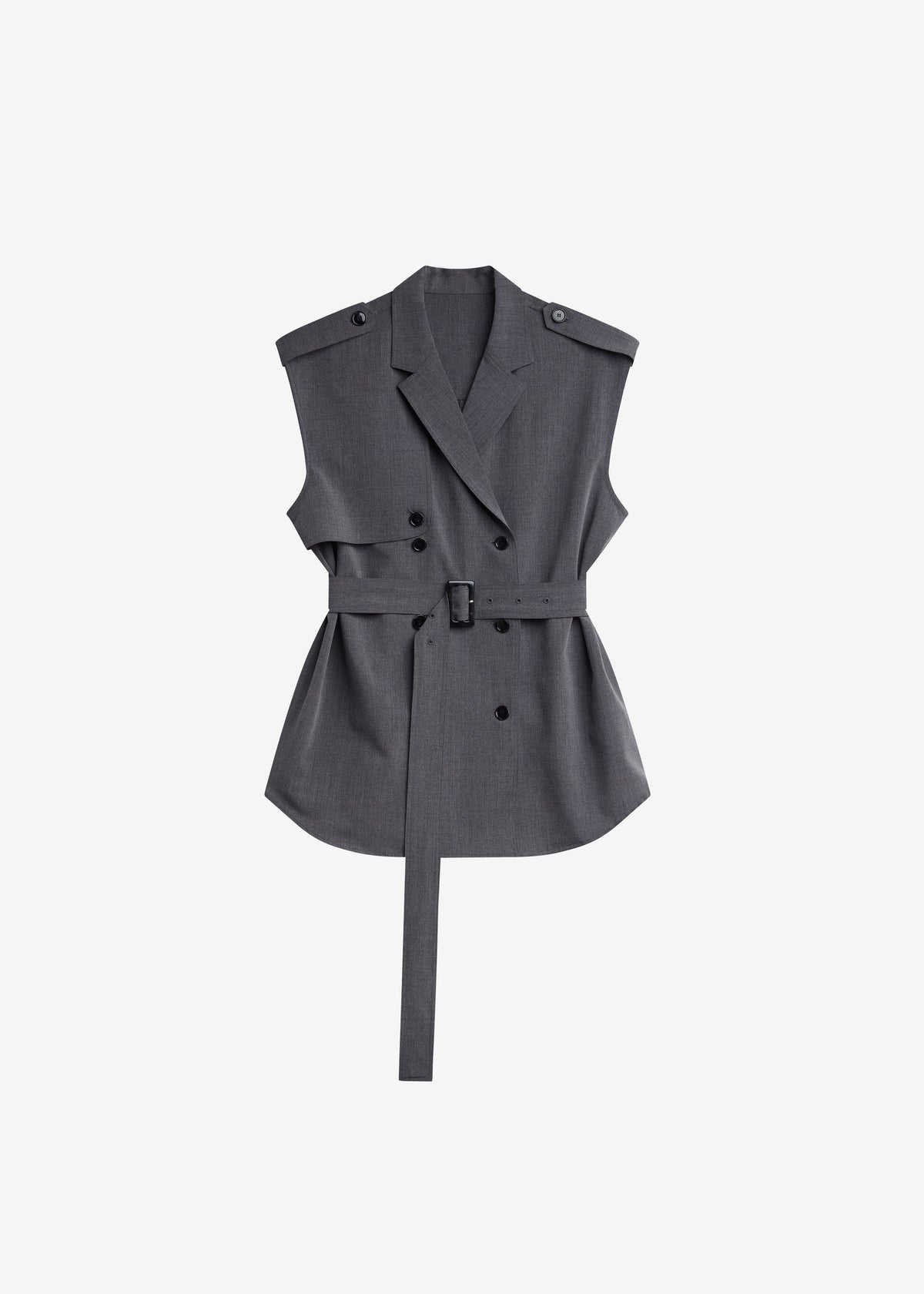 Holborn Double-Breasted Vest - Grey Melange - 9
