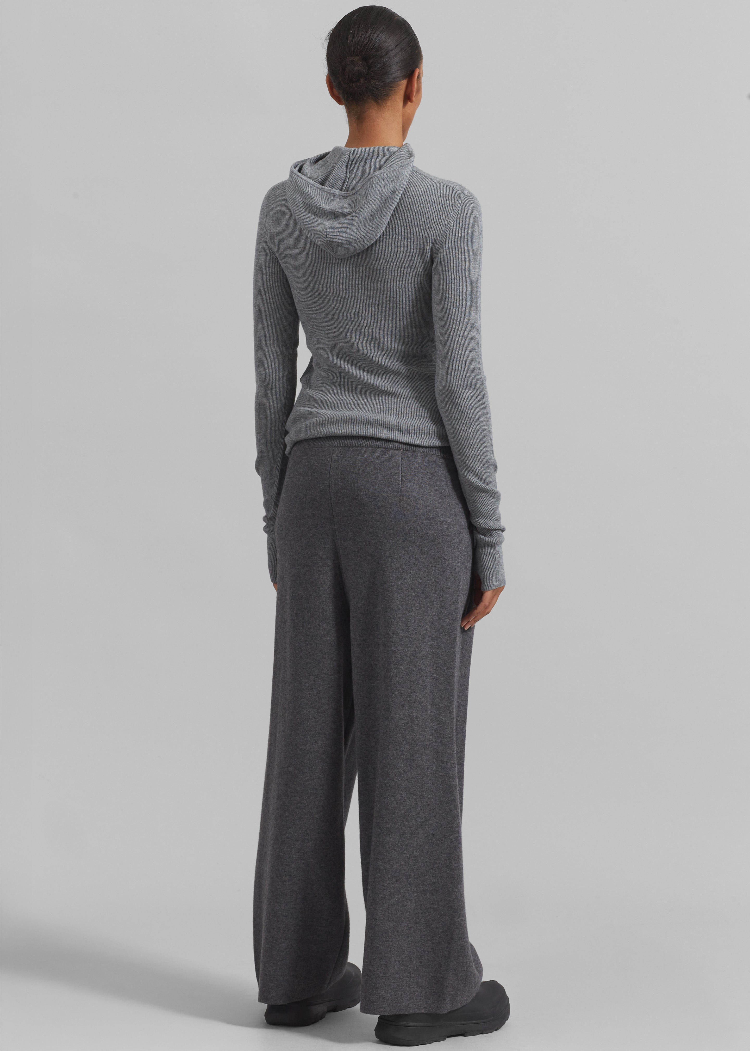 Holkham Pleated Knit Pants - Dark Grey - 5