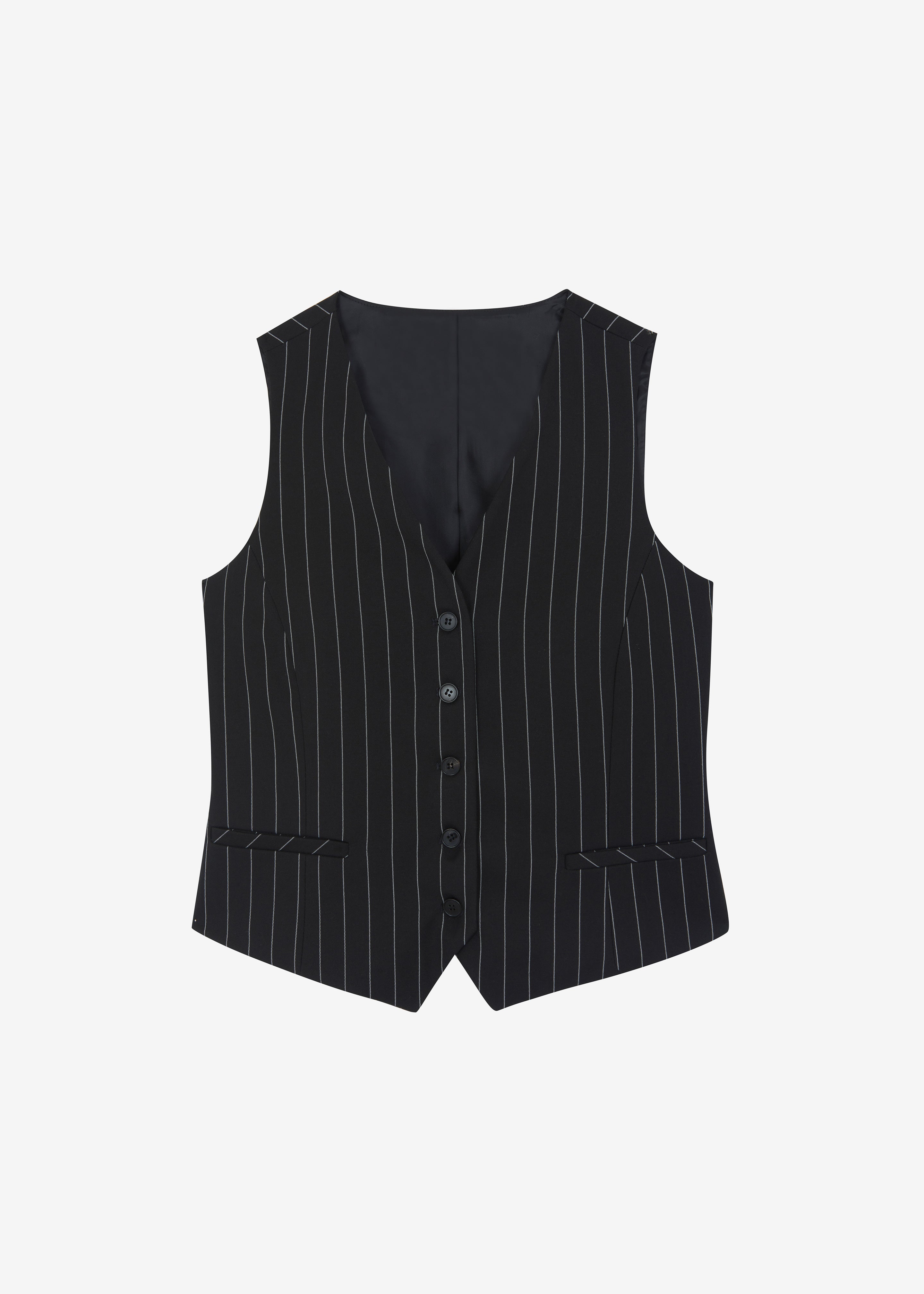 Holland Suit Vest - Black/White Pinstripe - 11