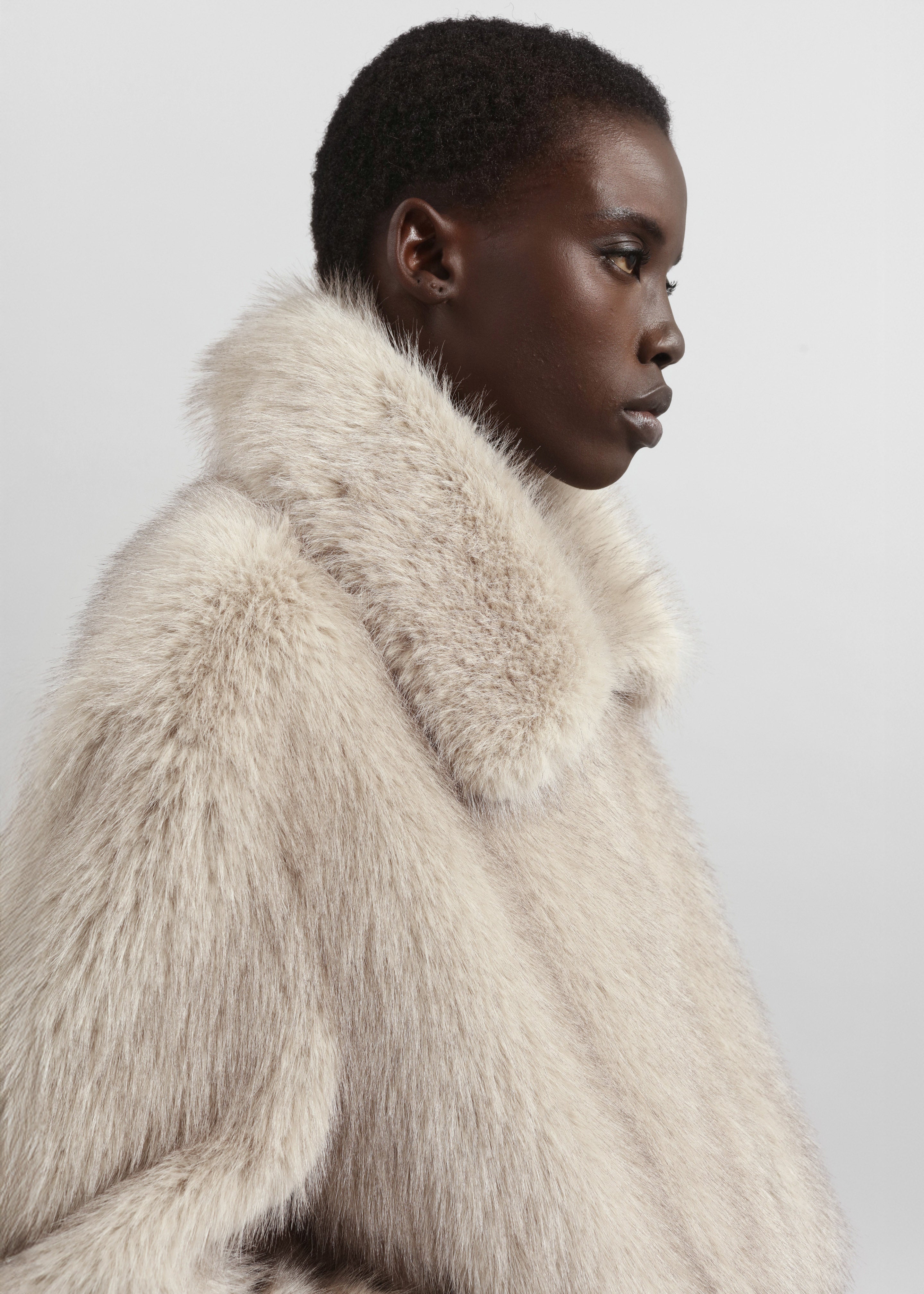 Hope Faux Fur Jacket - Beige - 5