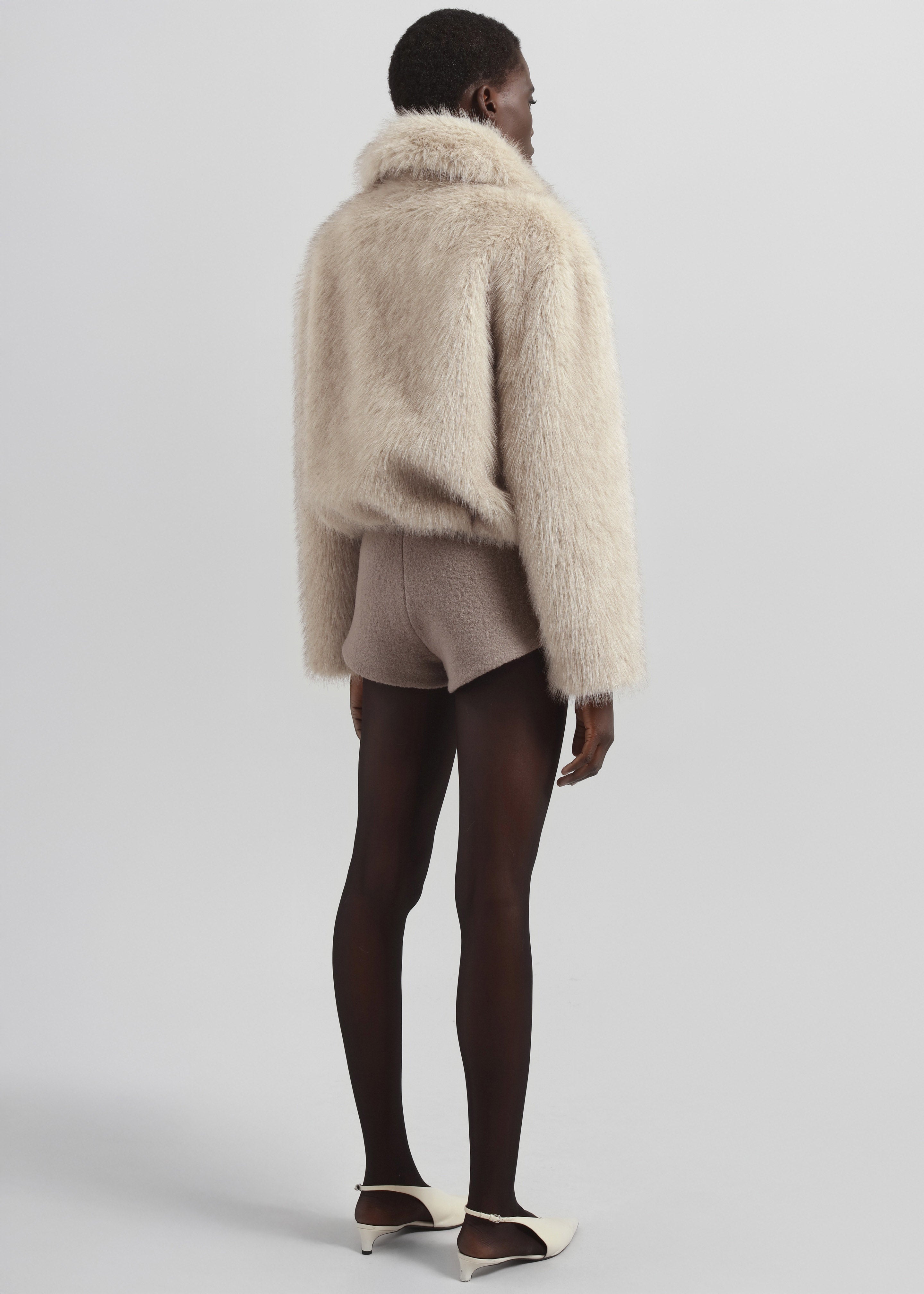 Hope Faux Fur Jacket - Beige - 6