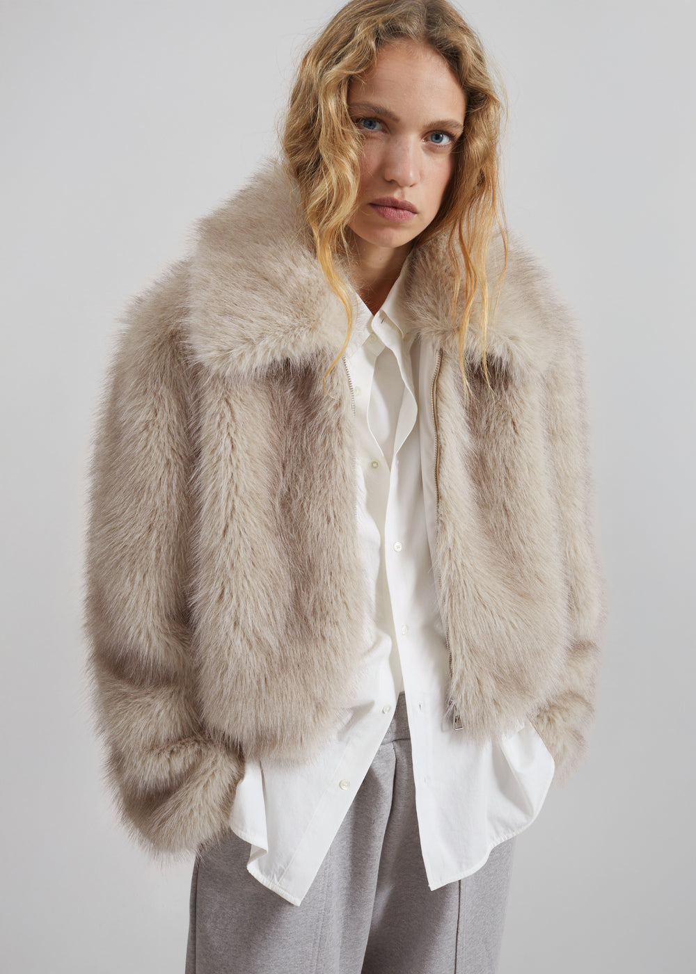 Hope Faux Fur Jacket - Beige