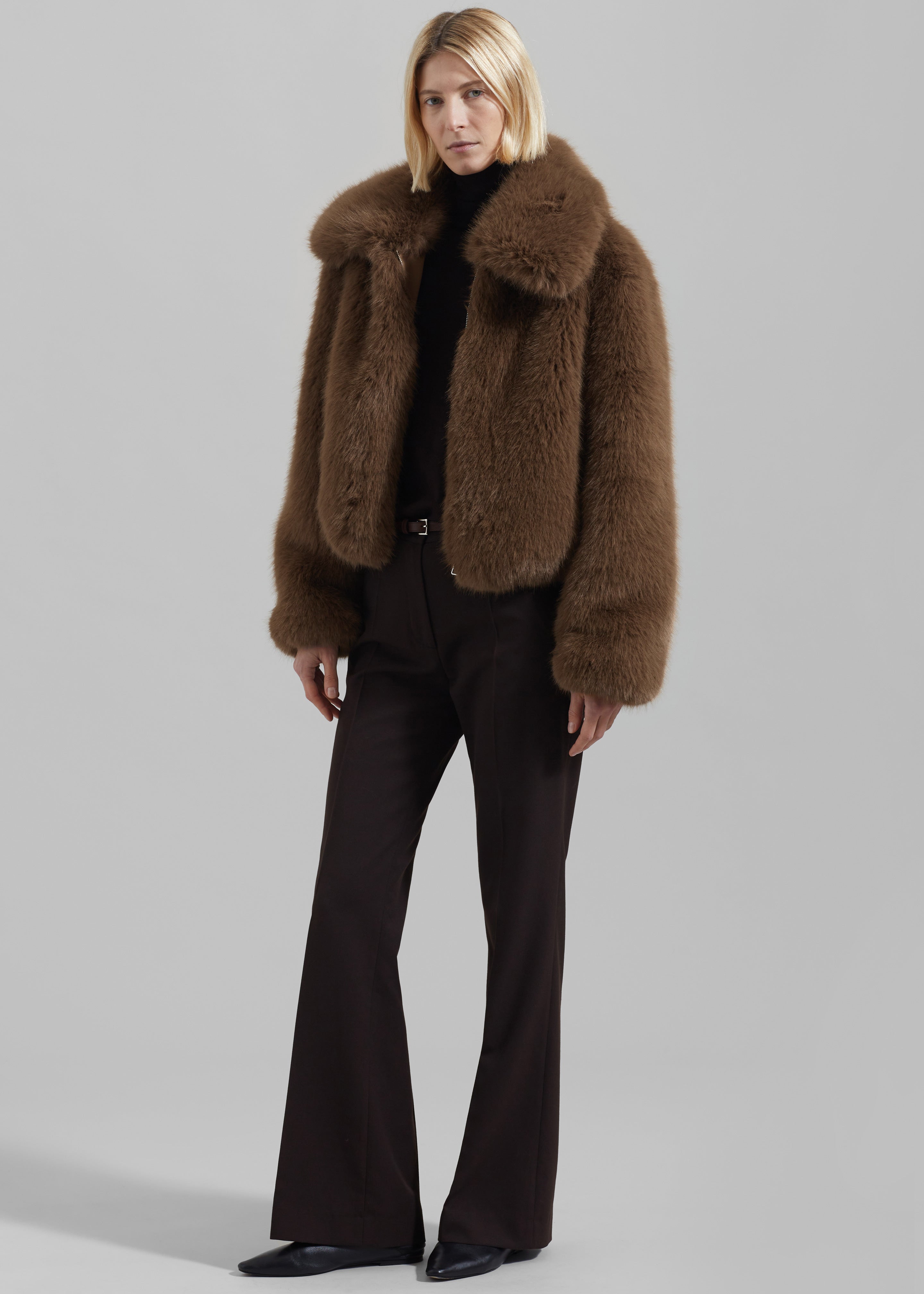 Zara Camel Wool Coat with Shag outlet Fur Sleeves