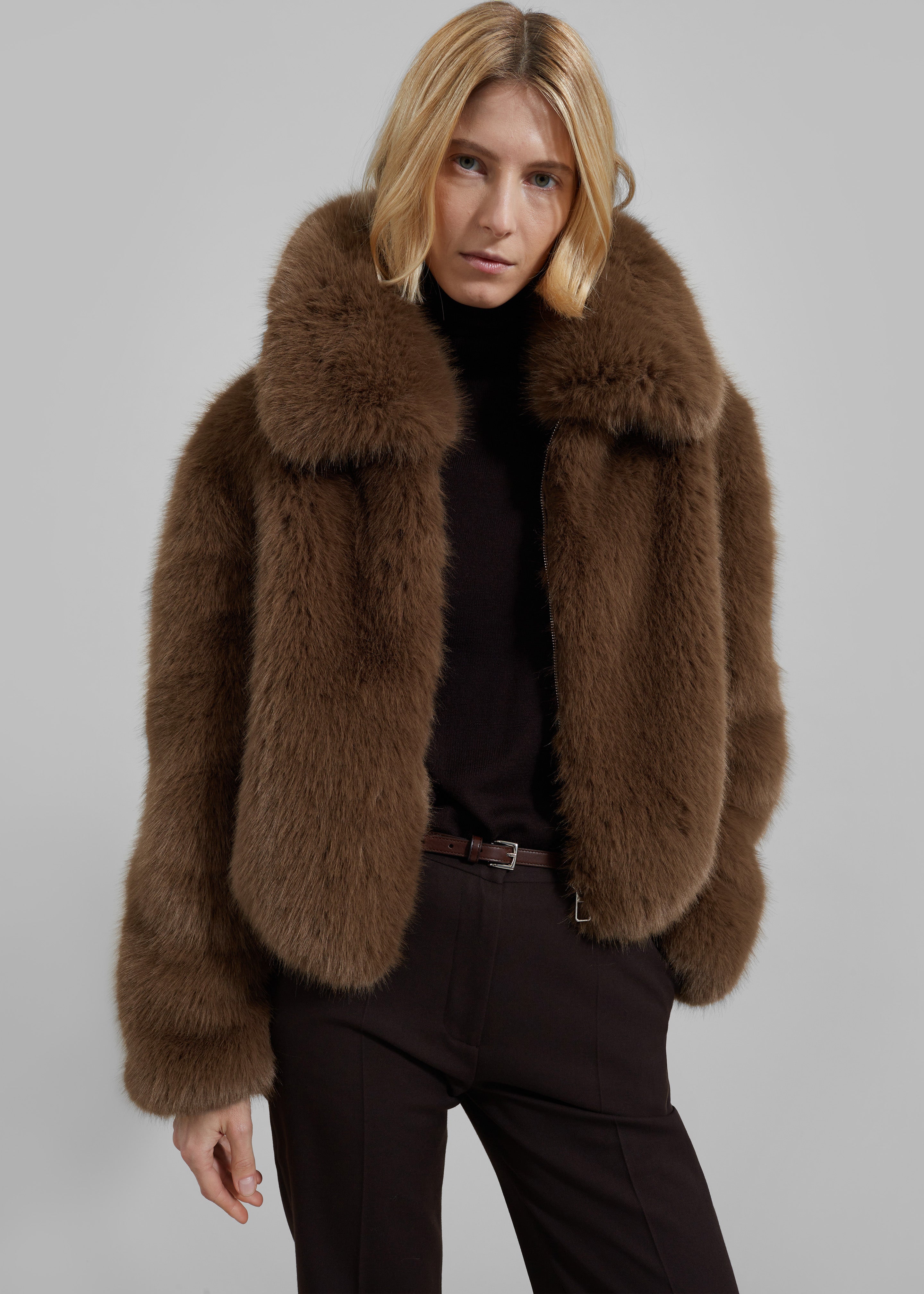 Hope Faux Fur Jacket - Camel - 1