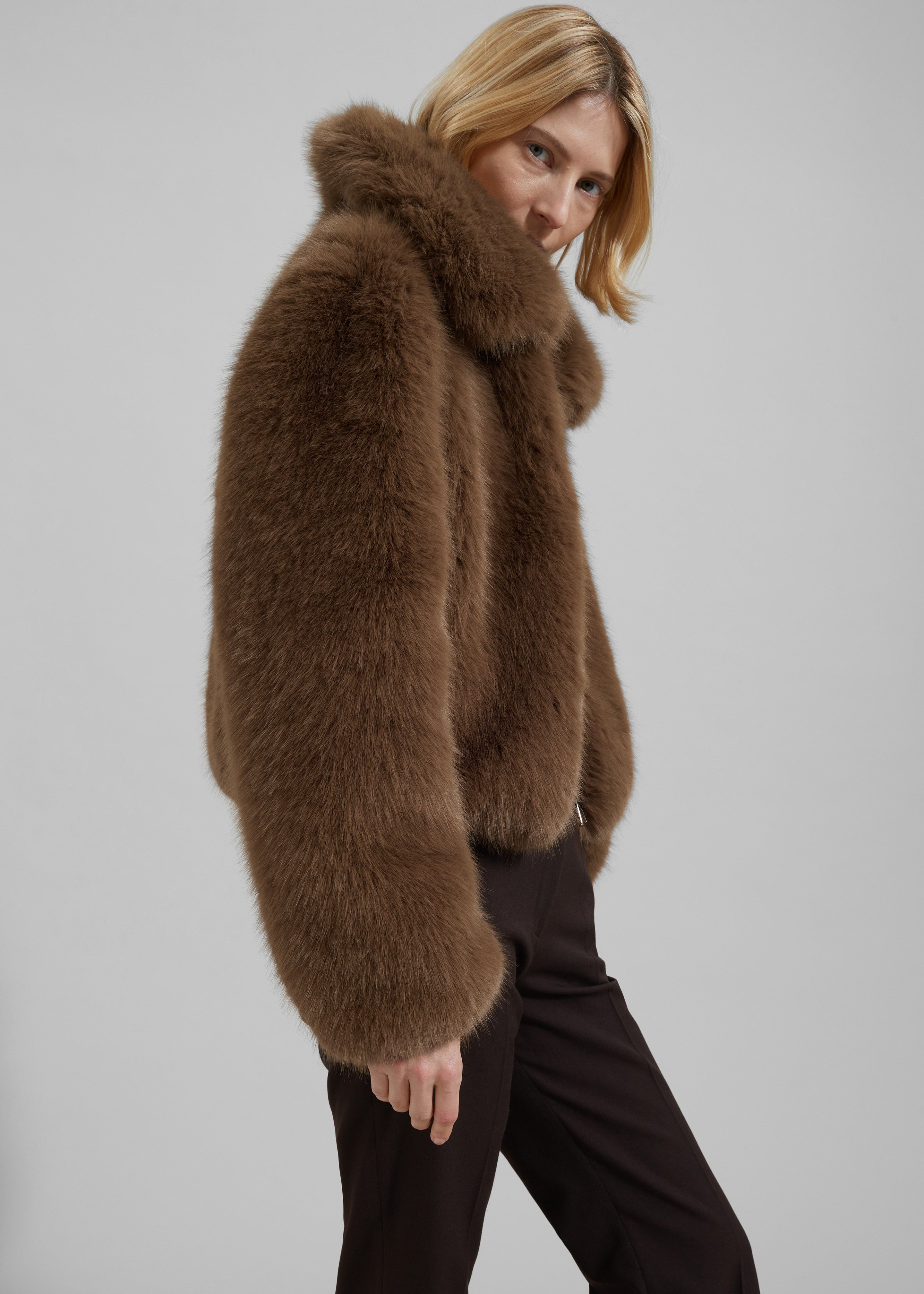 Hope Faux Fur Jacket - Camel - 4