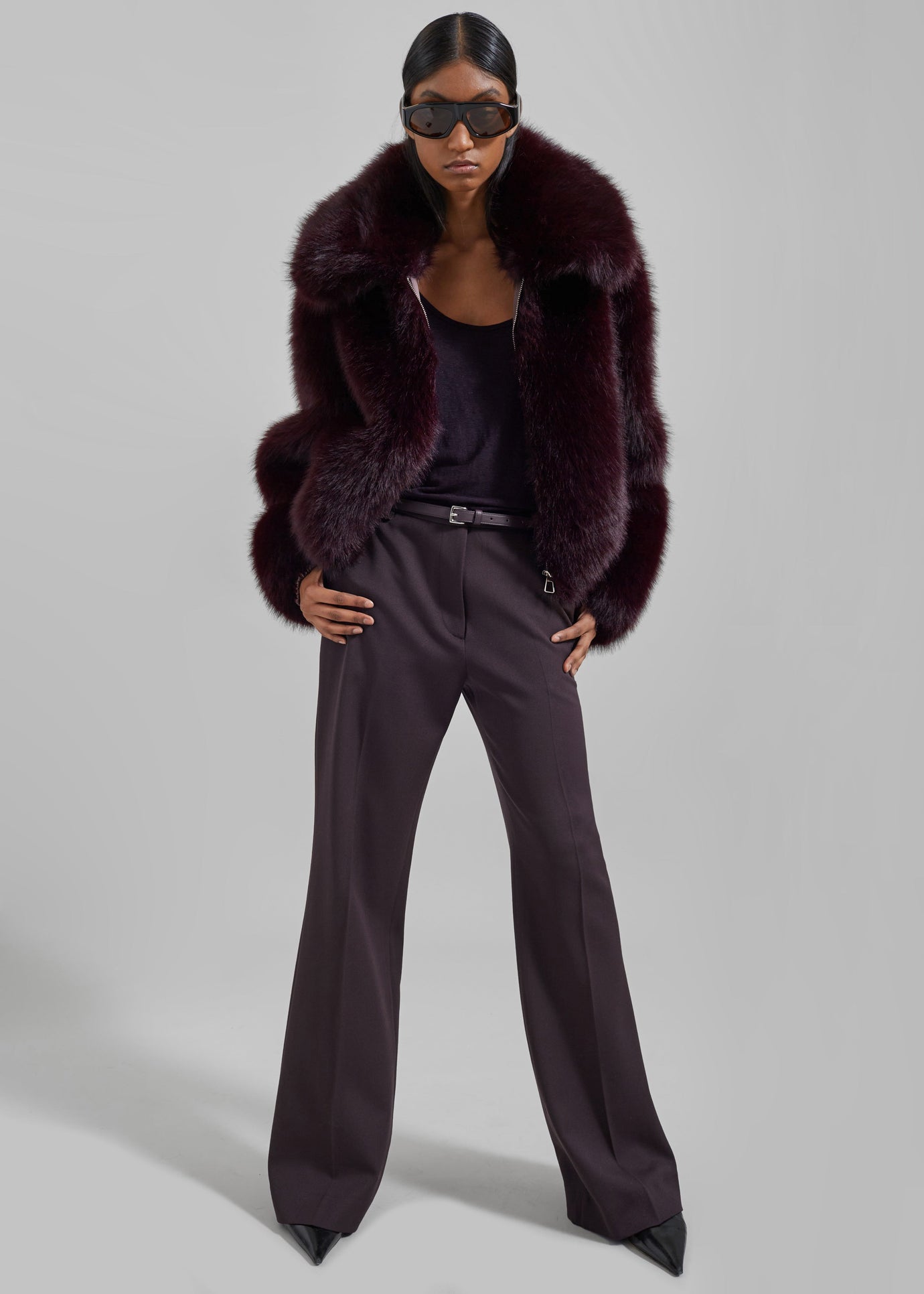 Hope Faux Fur Jacket - Plum