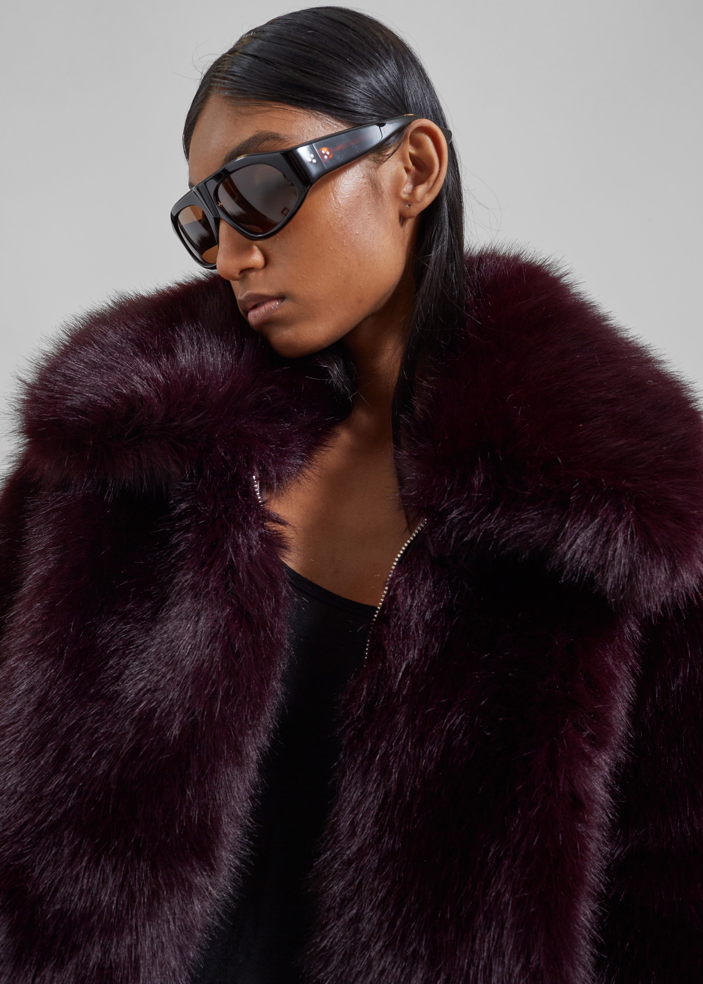 Hope Faux Fur Jacket Plum Frankie Shop Europe