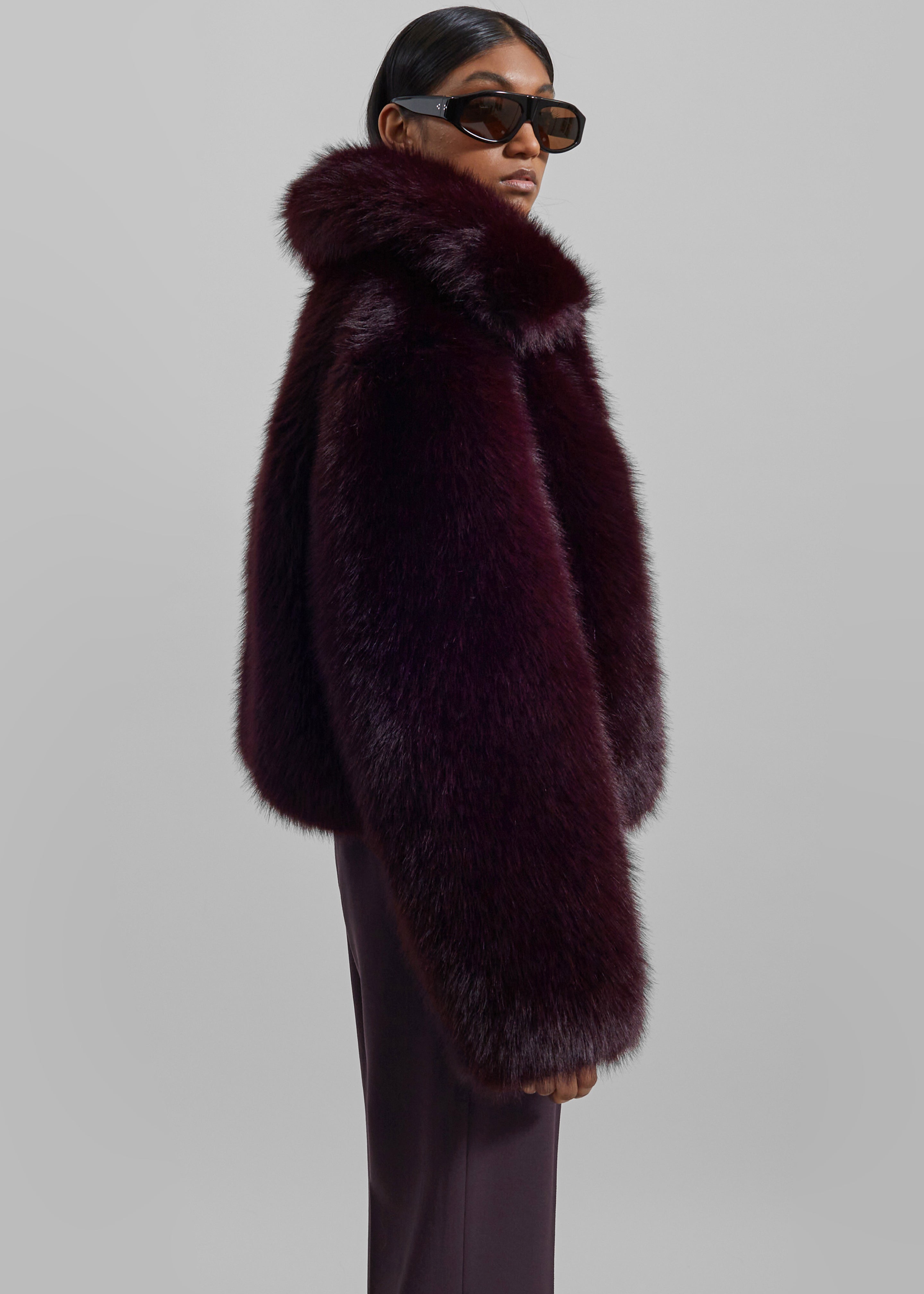 Hope Faux Fur Jacket - Plum - 6