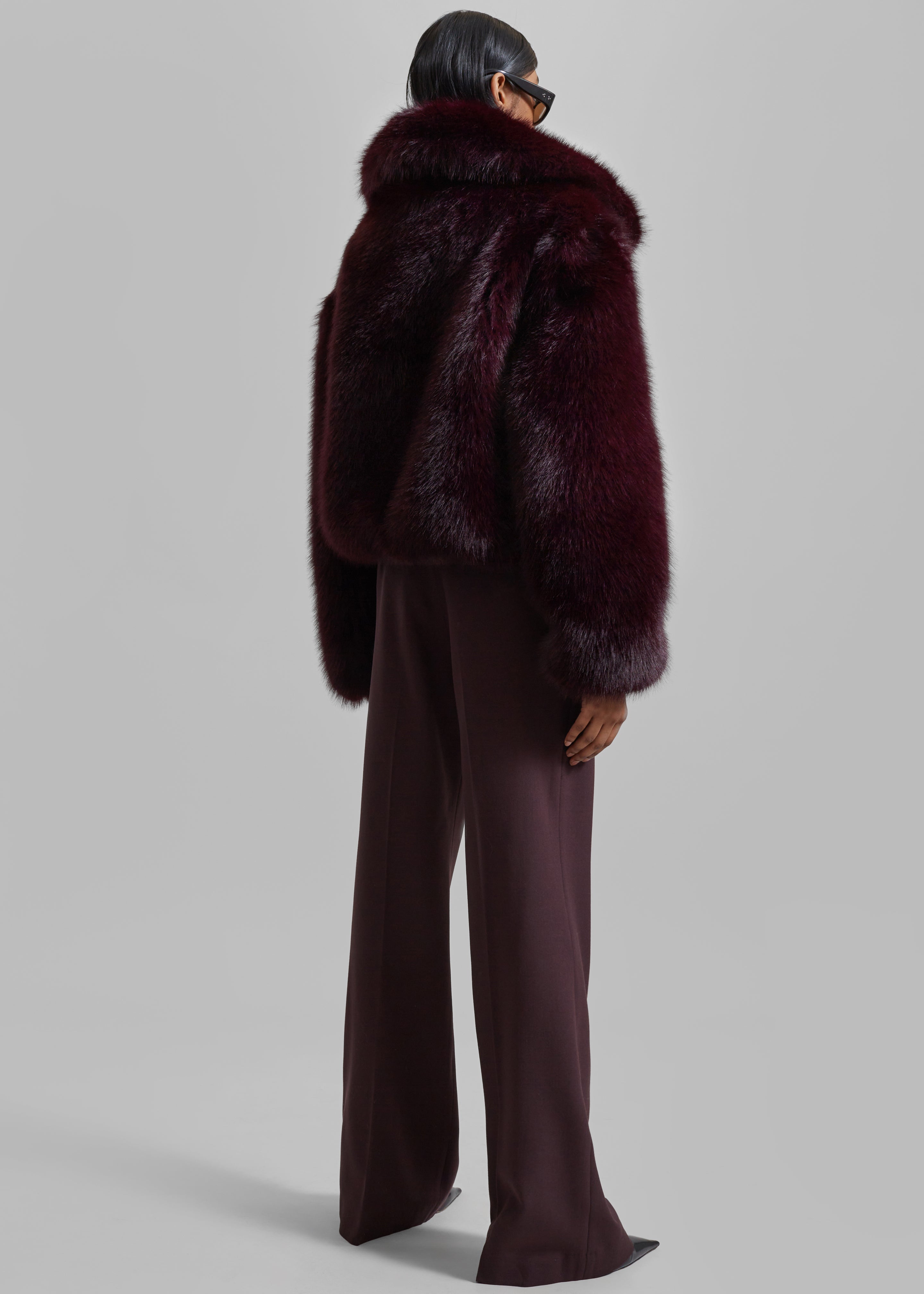 Hope Faux Fur Jacket - Plum - 8