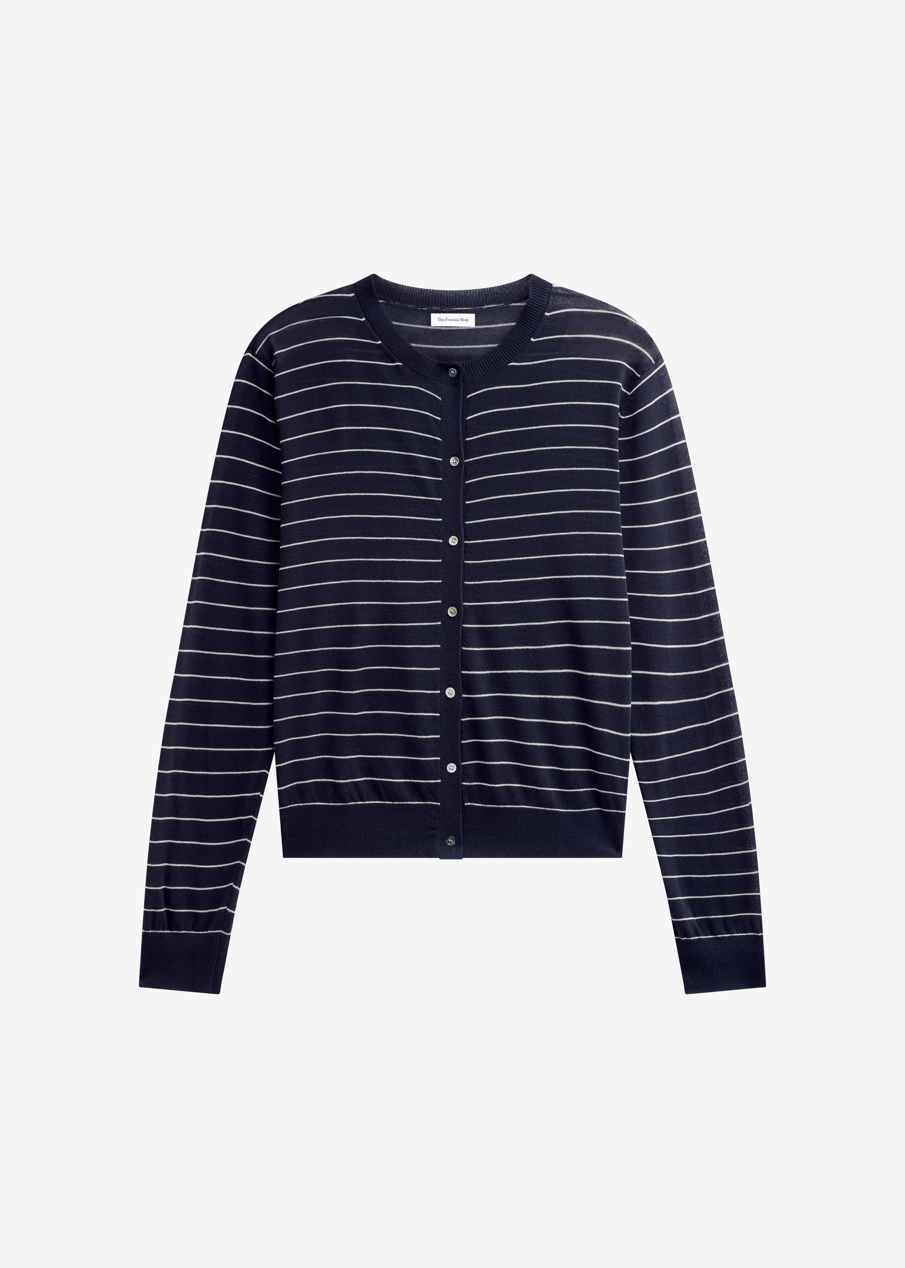 Hossegor Fine Knit Cardigan - Navy/White Stripe - 6