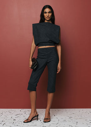 Christopher Esber top Banyan Bias - Tropical Charcoal Marle
