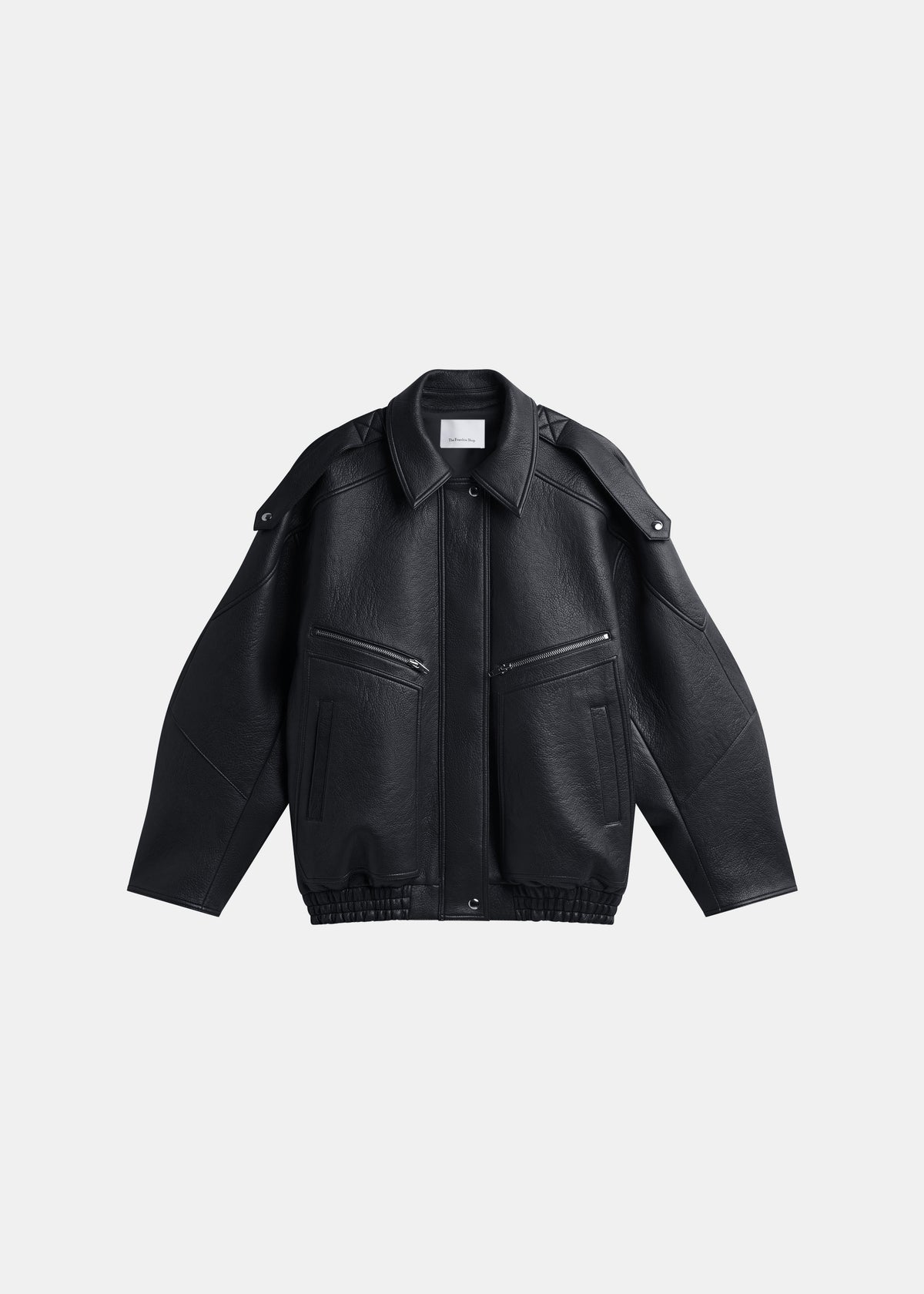 Hudson Faux Leather Bomber Jacket - Black - 7