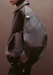 Hudson Faux Leather Bomber Jacket - Brown