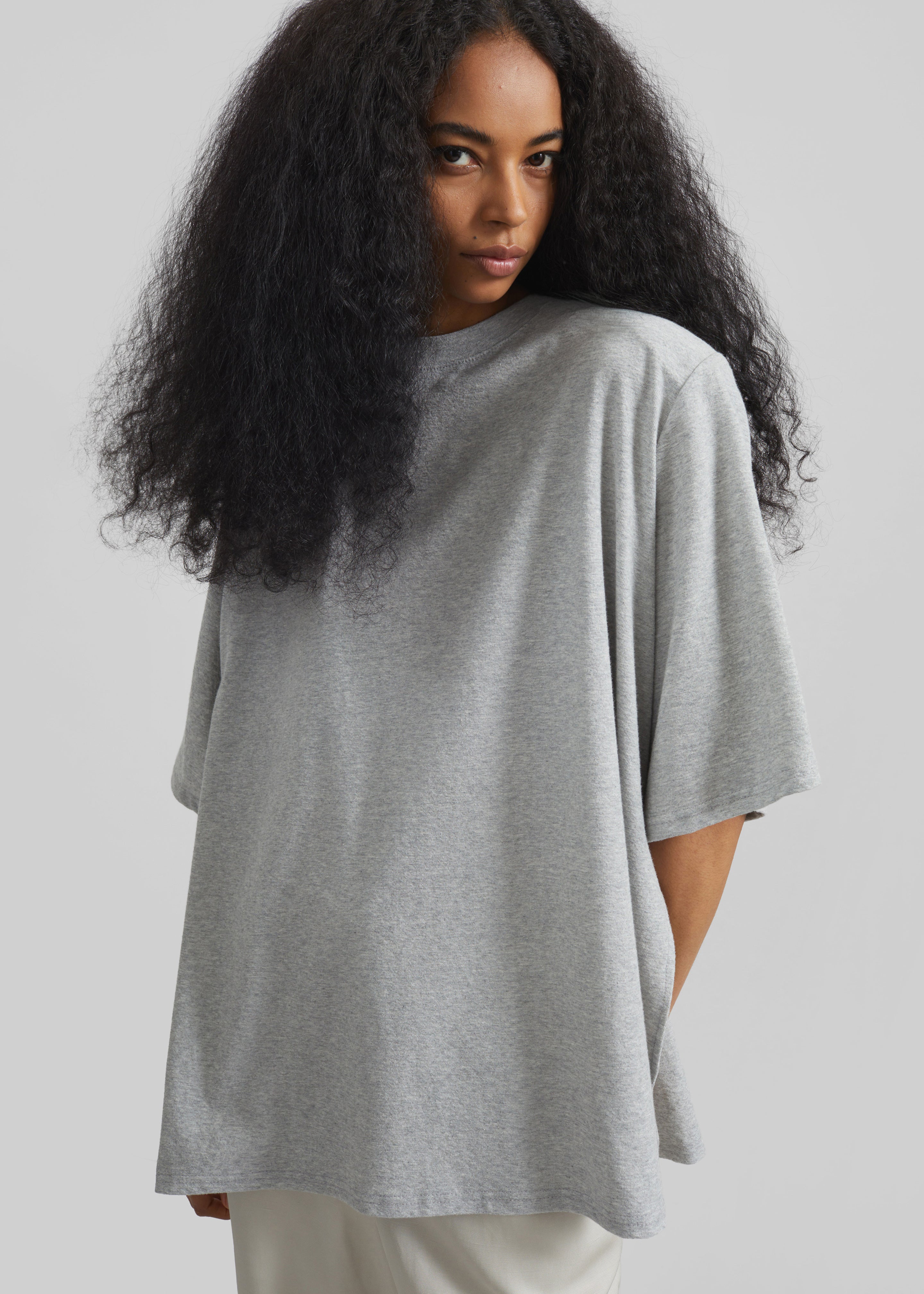 Hugo Padded T-Shirt - Grey Melange - 1