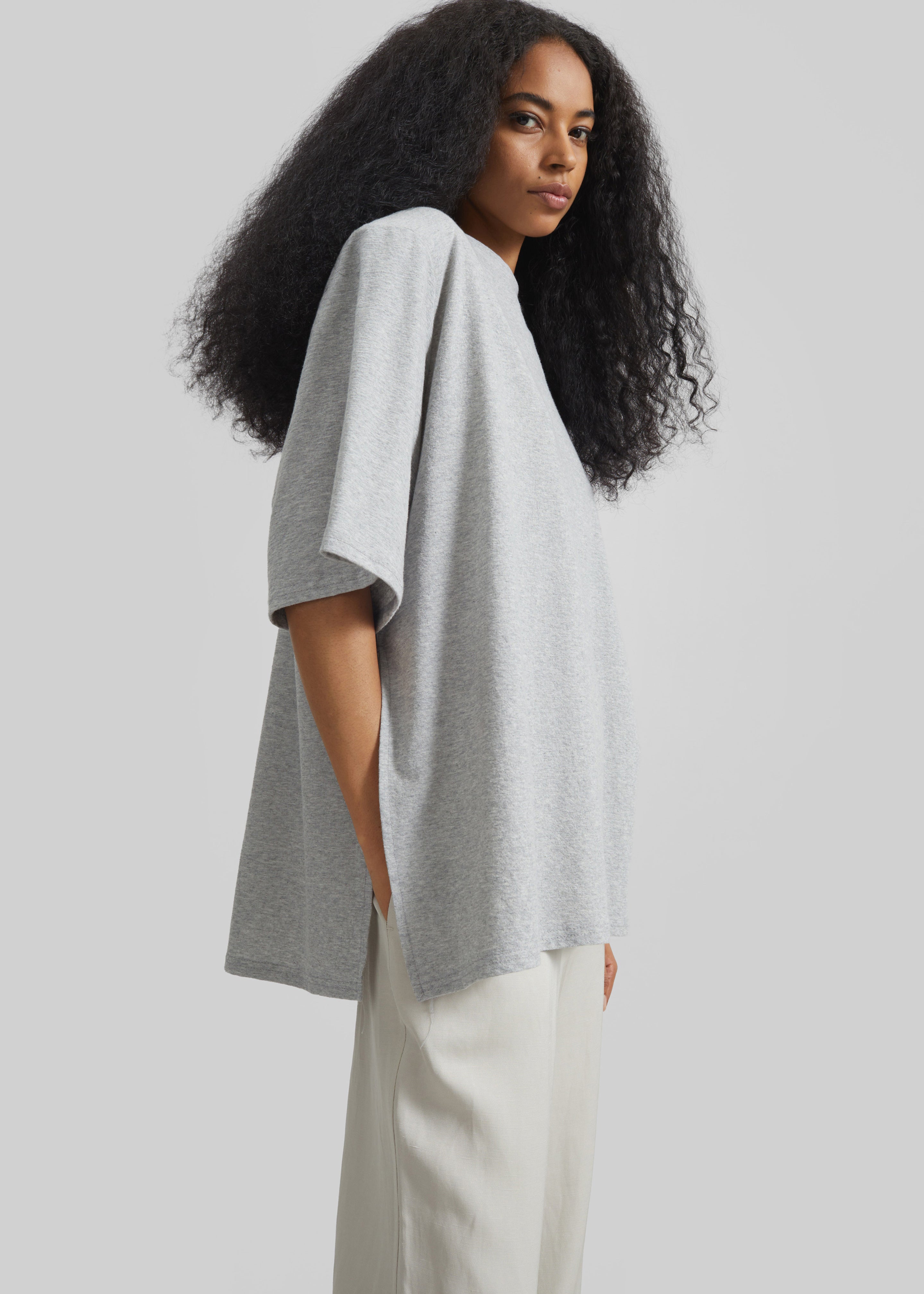 Hugo Padded T-Shirt - Grey Melange - 4