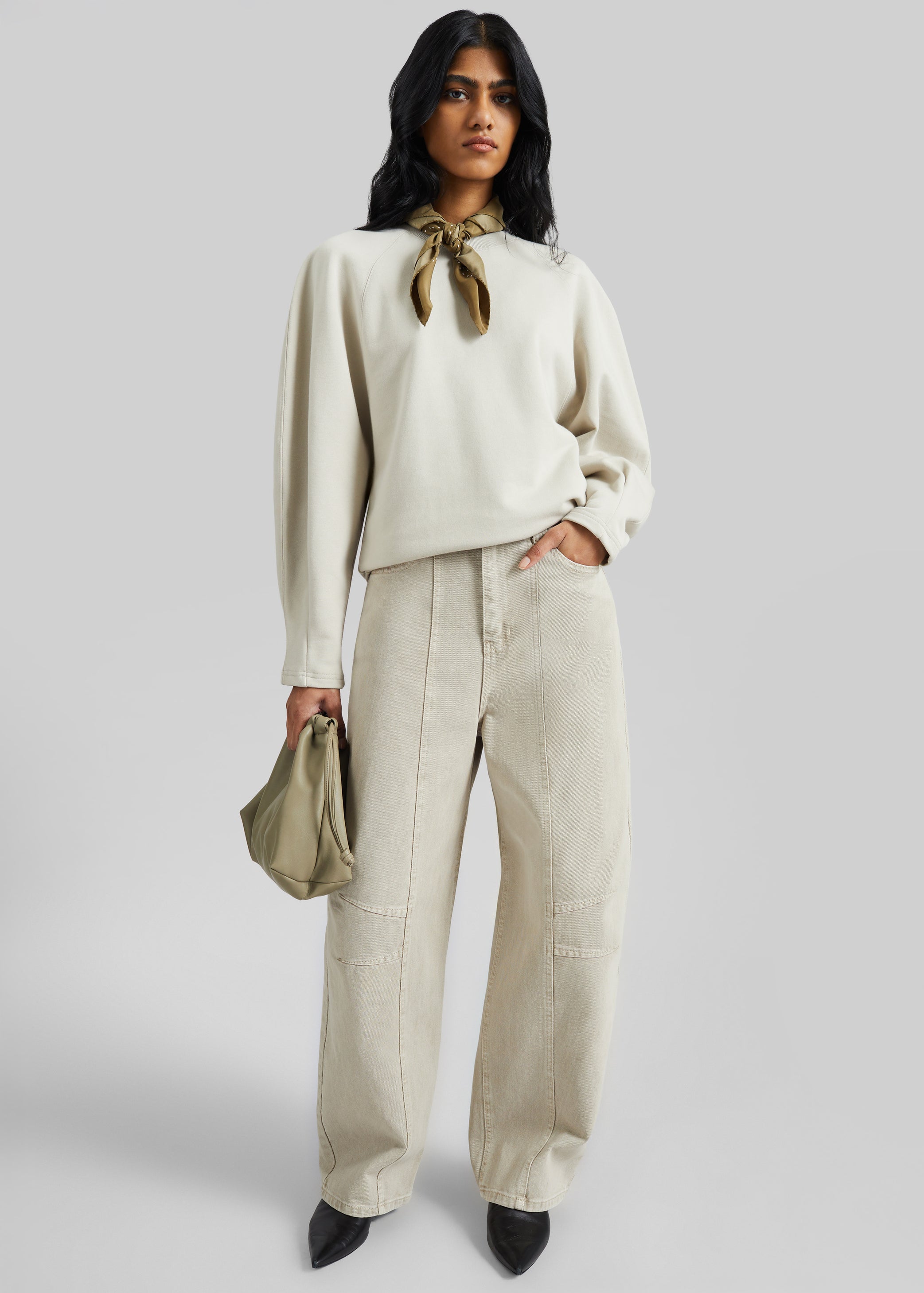 Shop the look image for Idre Barrel Leg Jeans - Beige