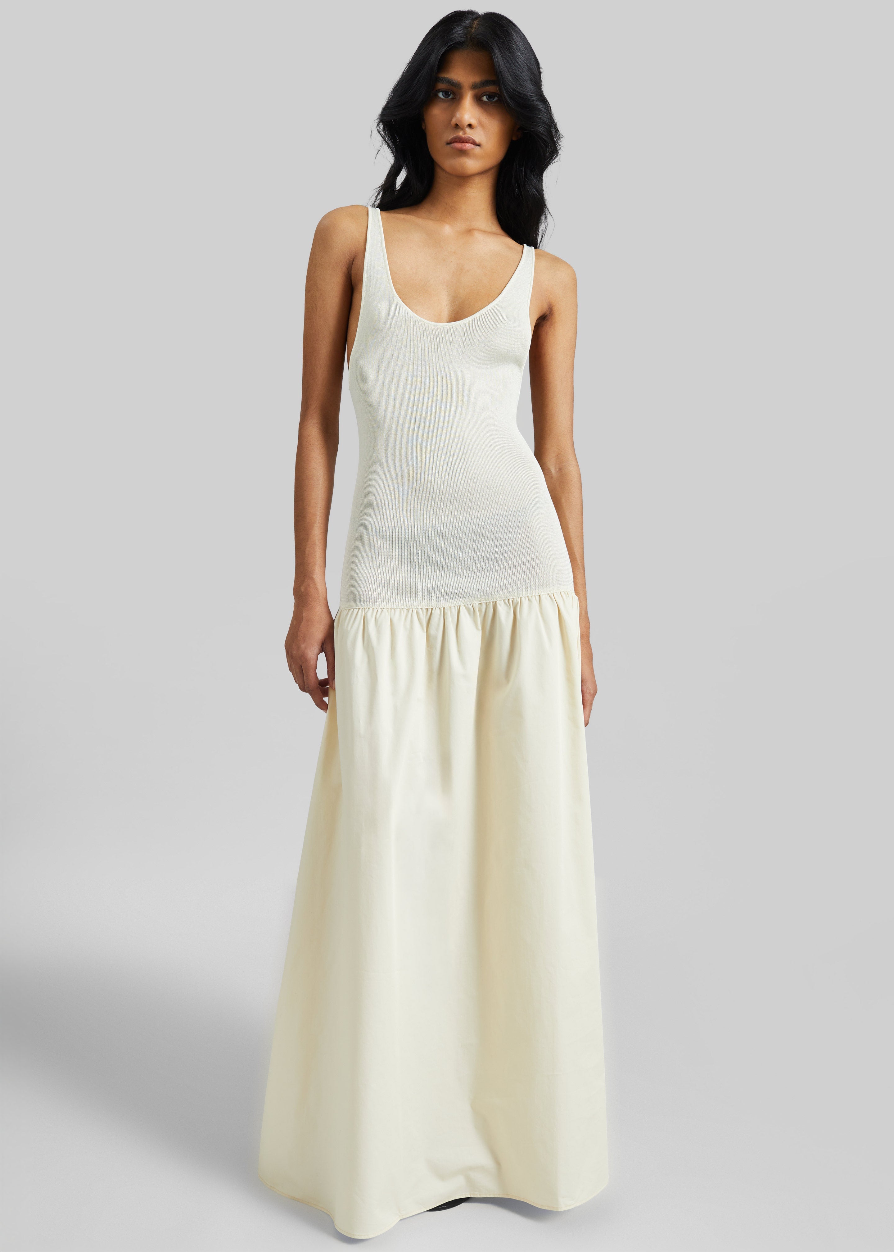 Iliya Drop Waist Maxi Dress - Cream - 1