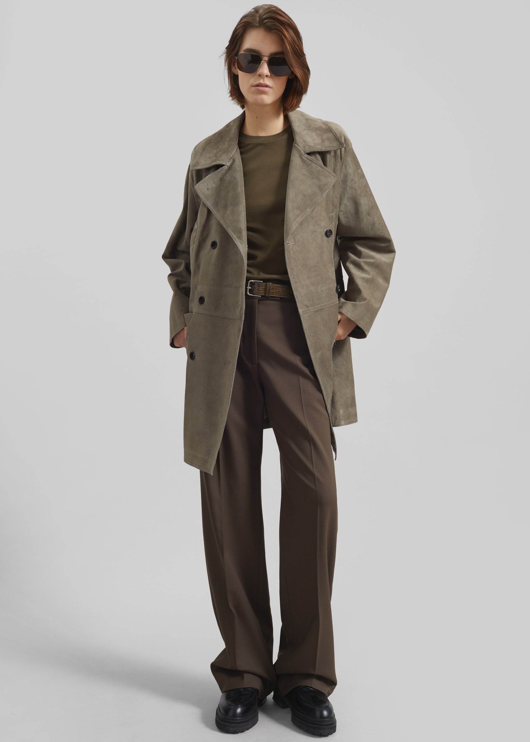 Shop the look image for Imatra Suede Jacket - Dark Taupe