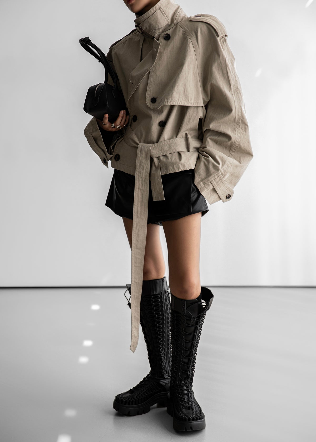 Mads Cropped Trench - Beige - 10
