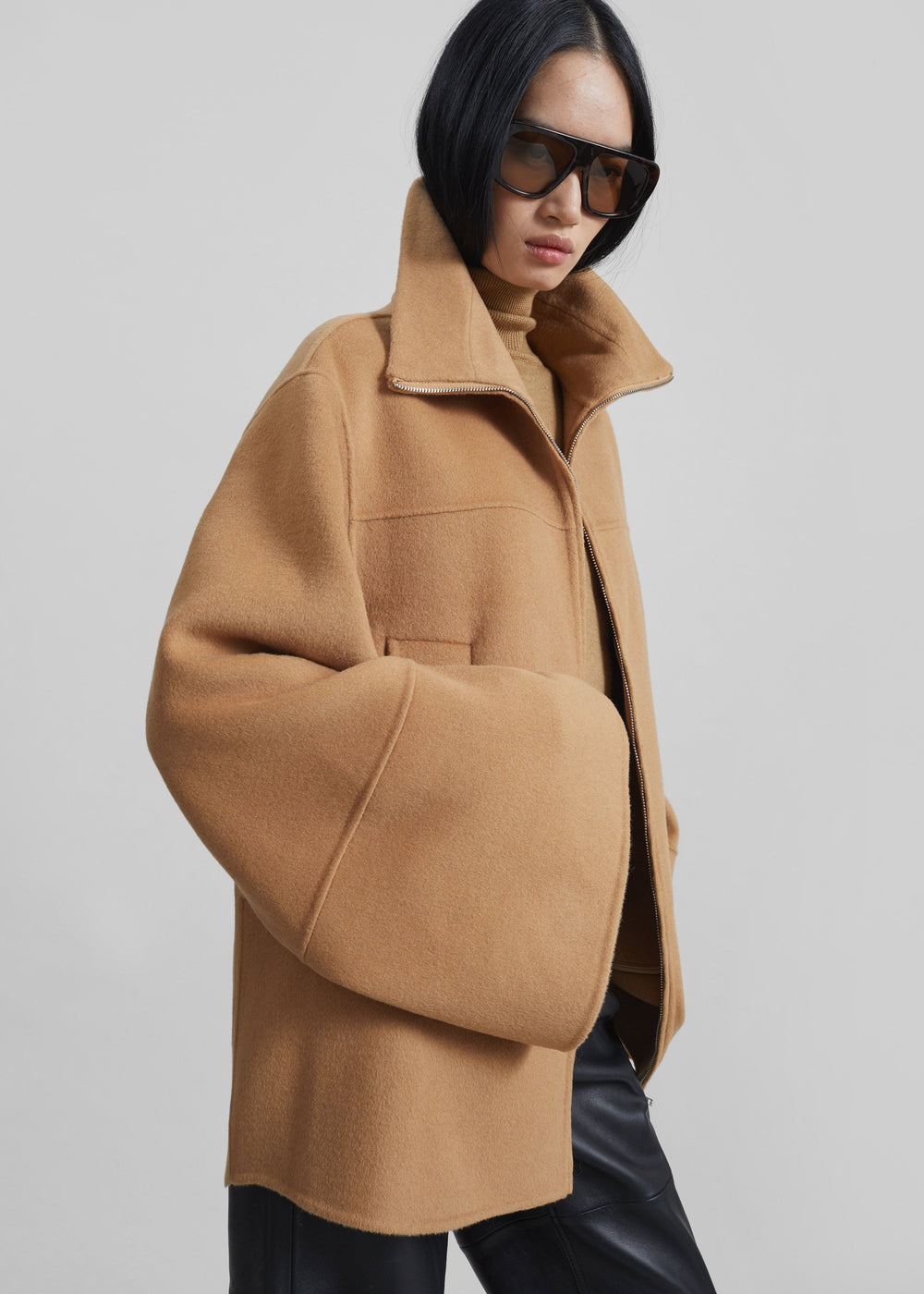 Imphal Belted Wool Jacket - Camel - 1