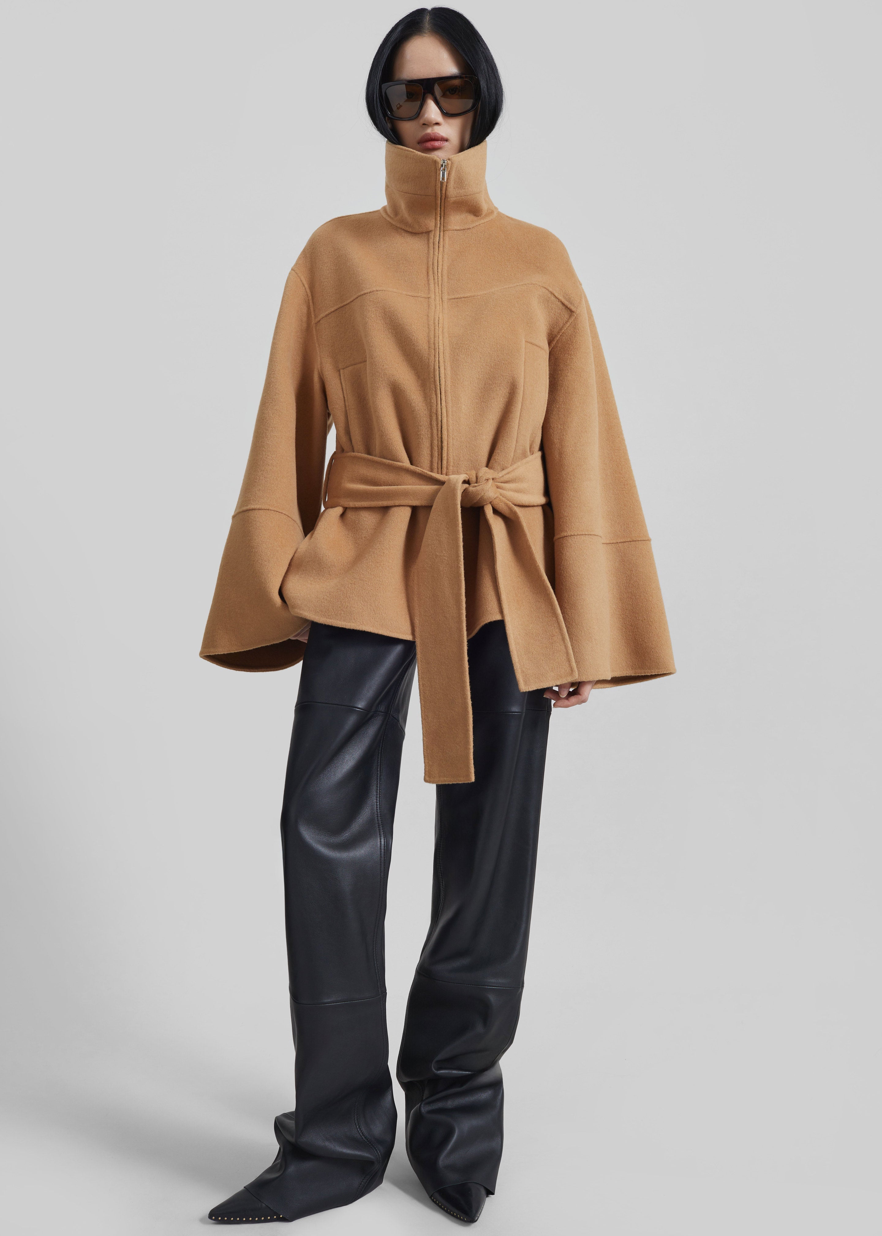 Imphal Belted Wool Jacket - Camel - 7