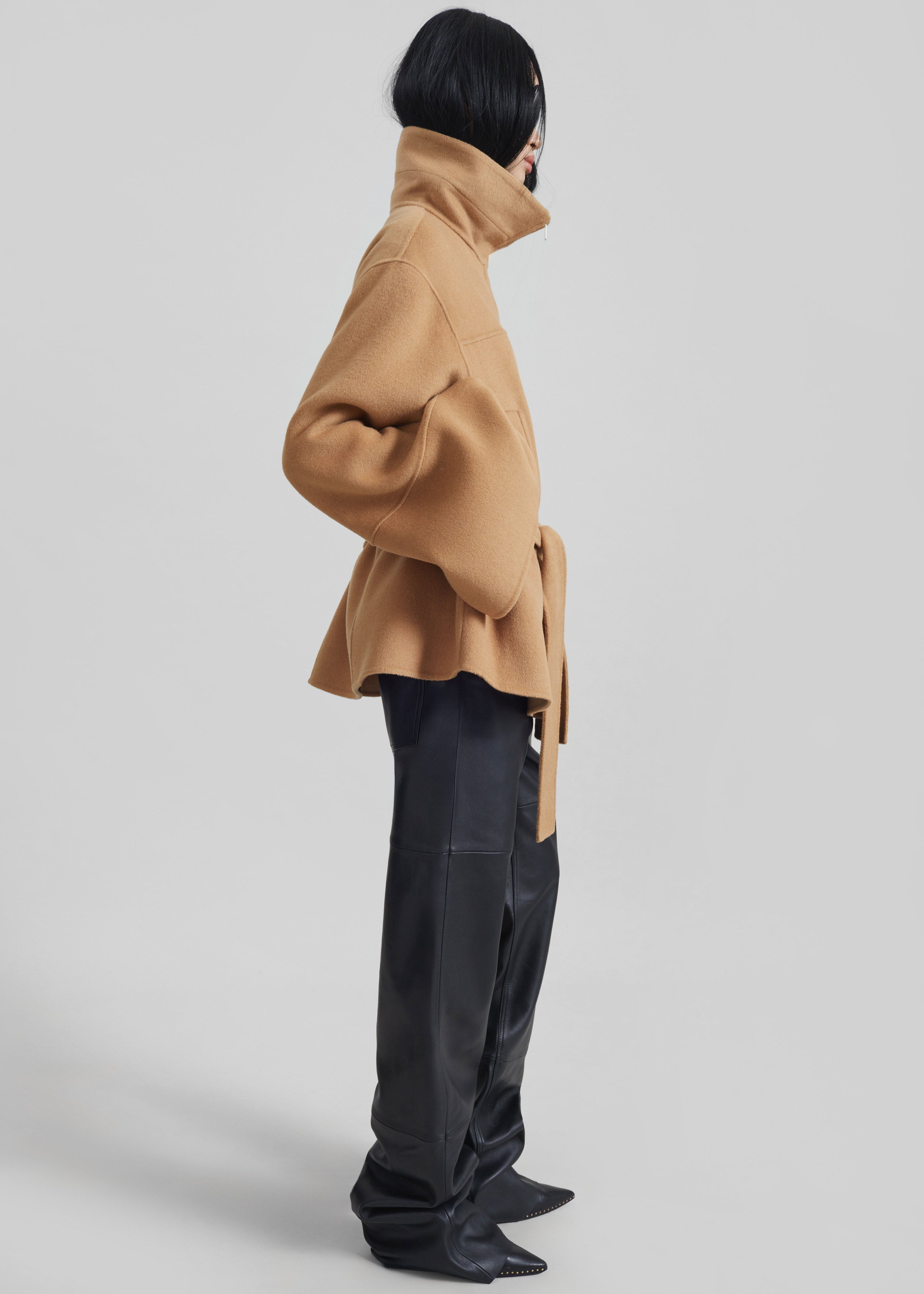 Imphal Belted Wool Jacket - Camel - 8