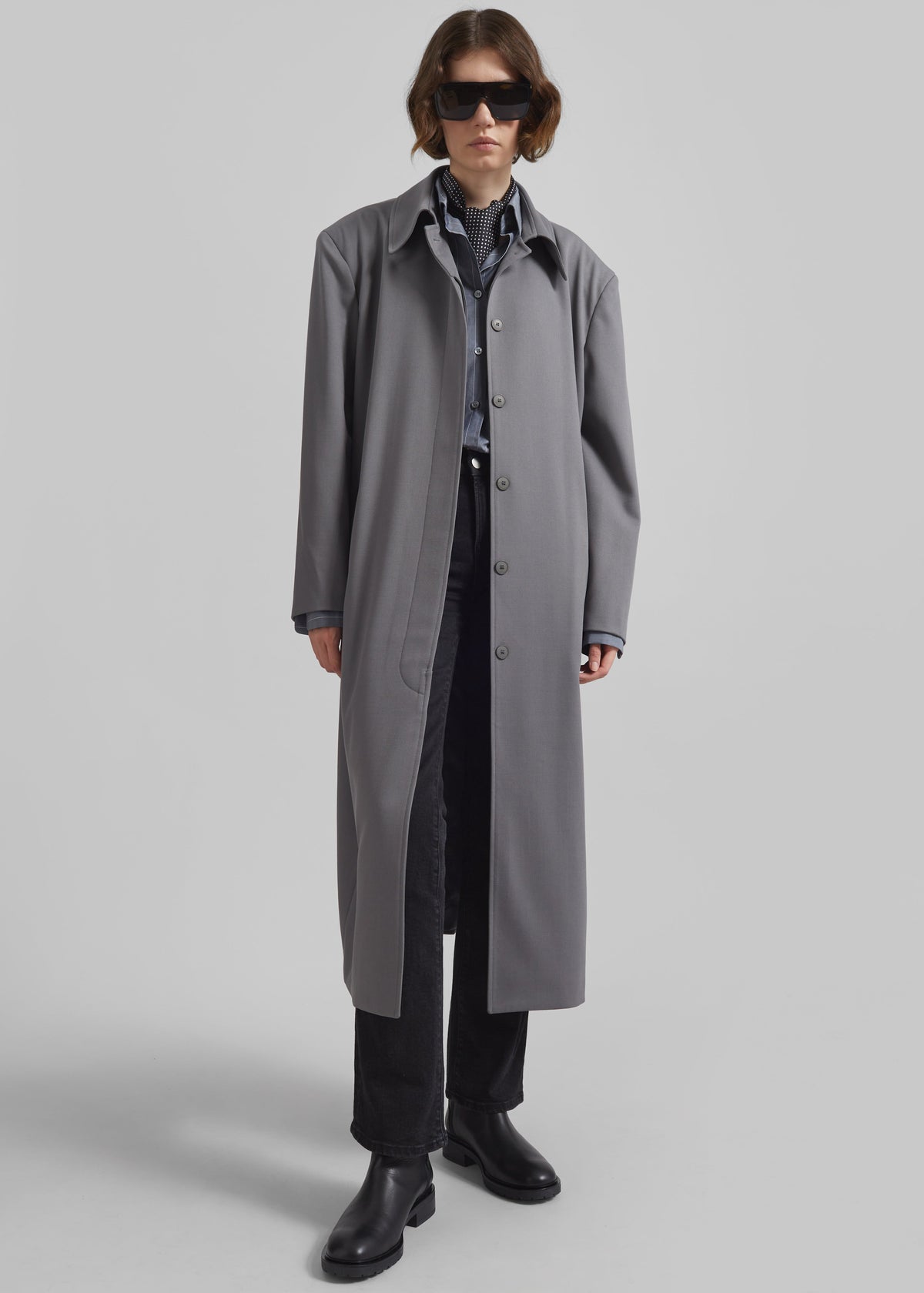 Indore Long Coat - Grey - 3