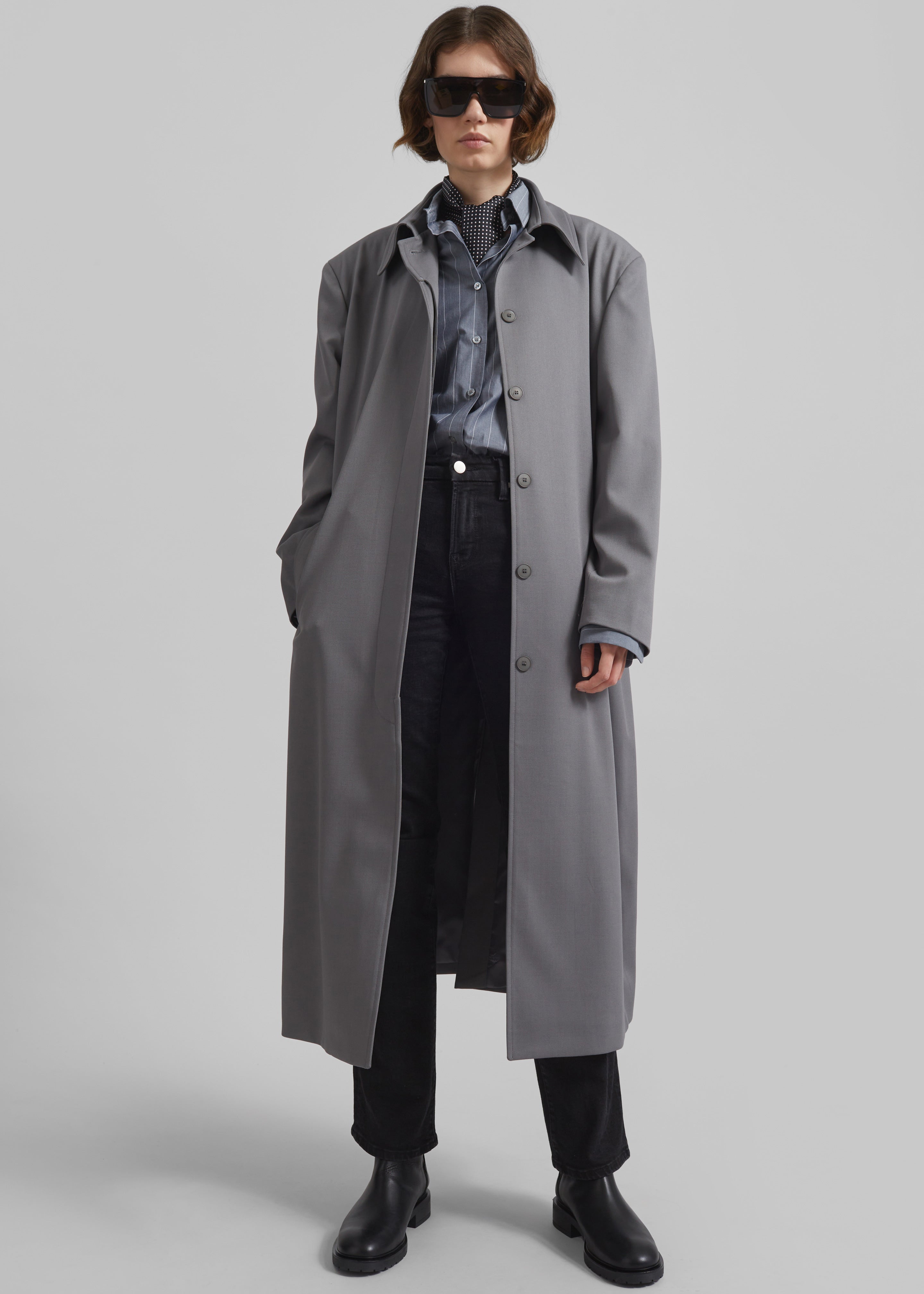 Indore Long Coat - Grey - 5